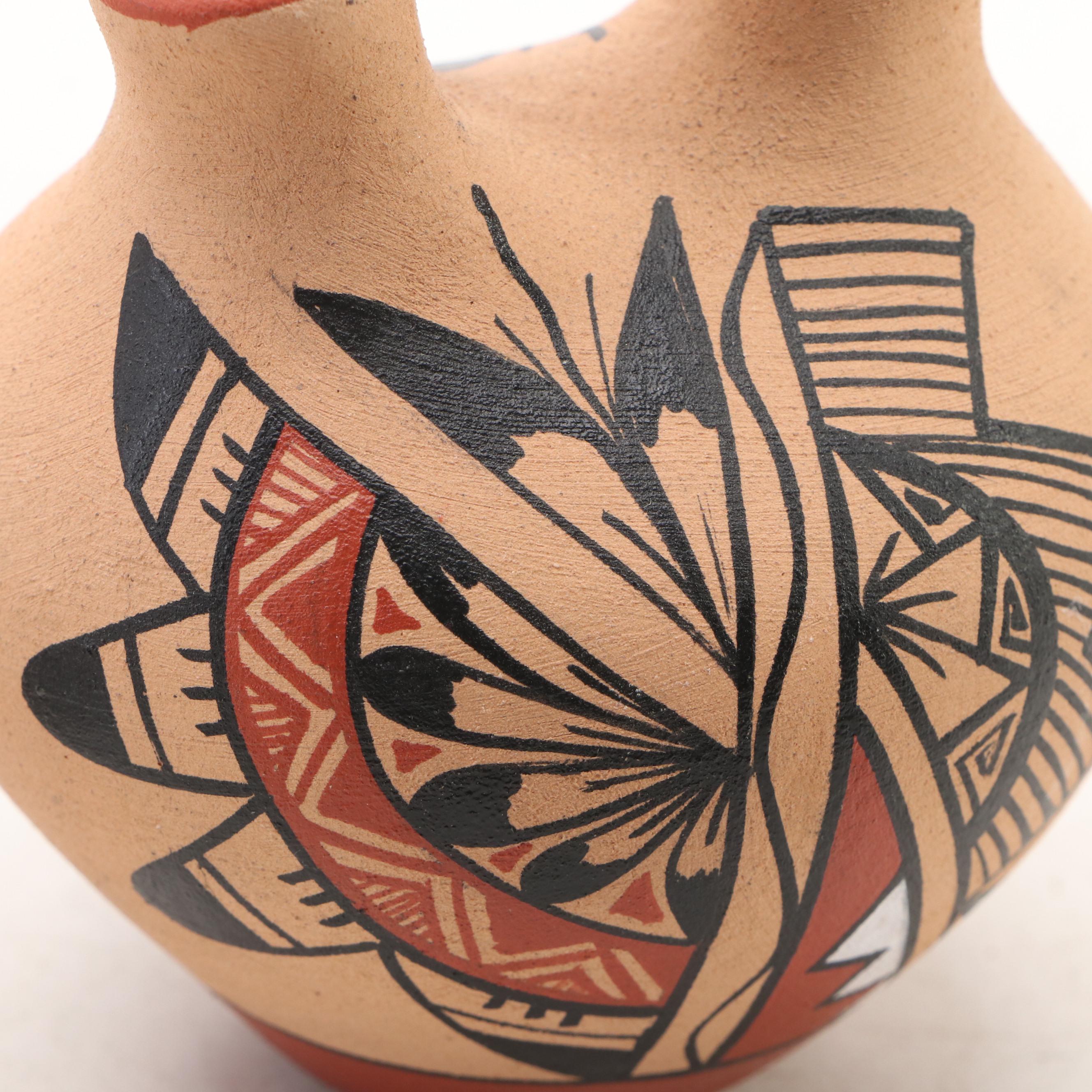 Southwestern Style Corn Maiden Figurine with Wedding Vase and Pot