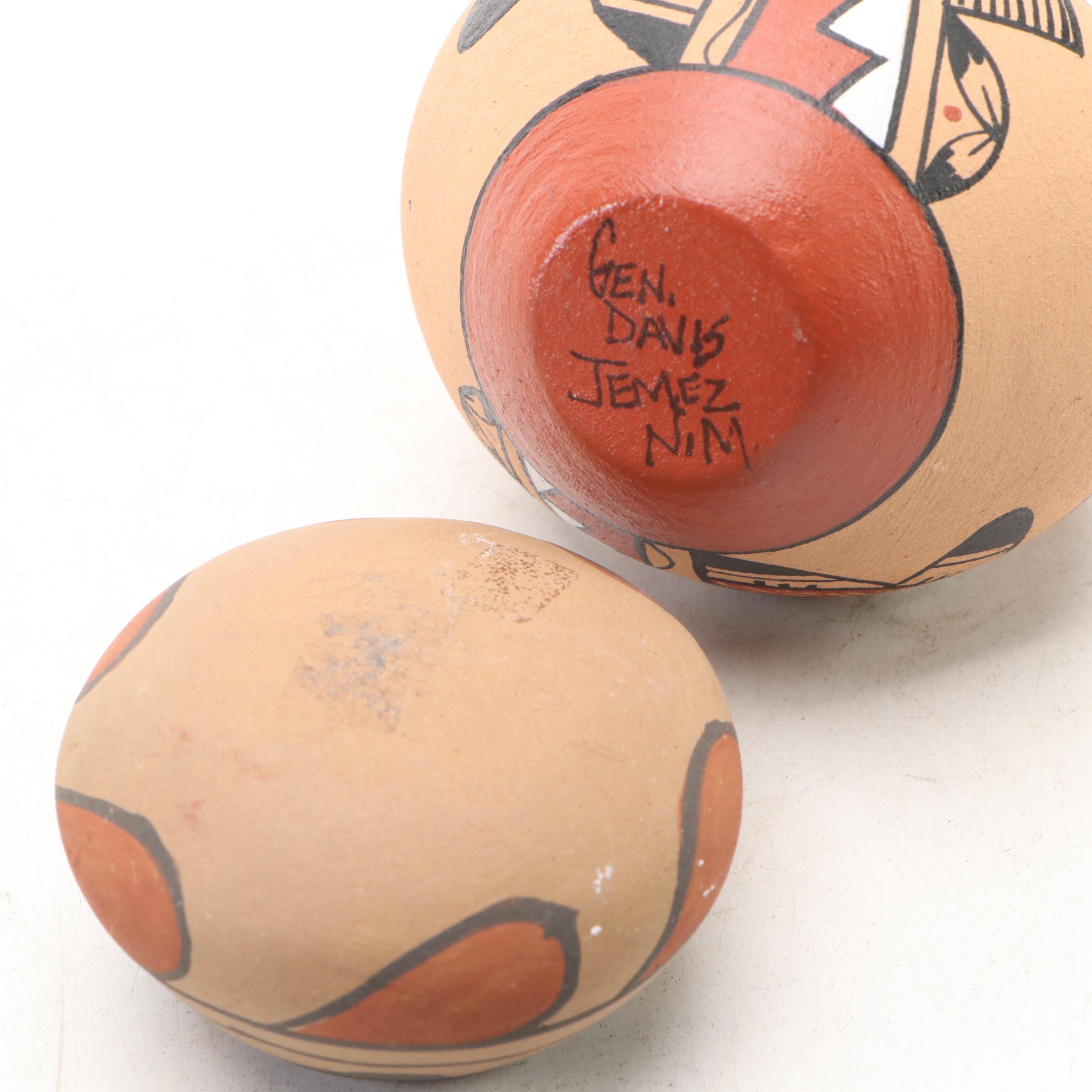 Southwestern Style Corn Maiden Figurine with Wedding Vase and Pot