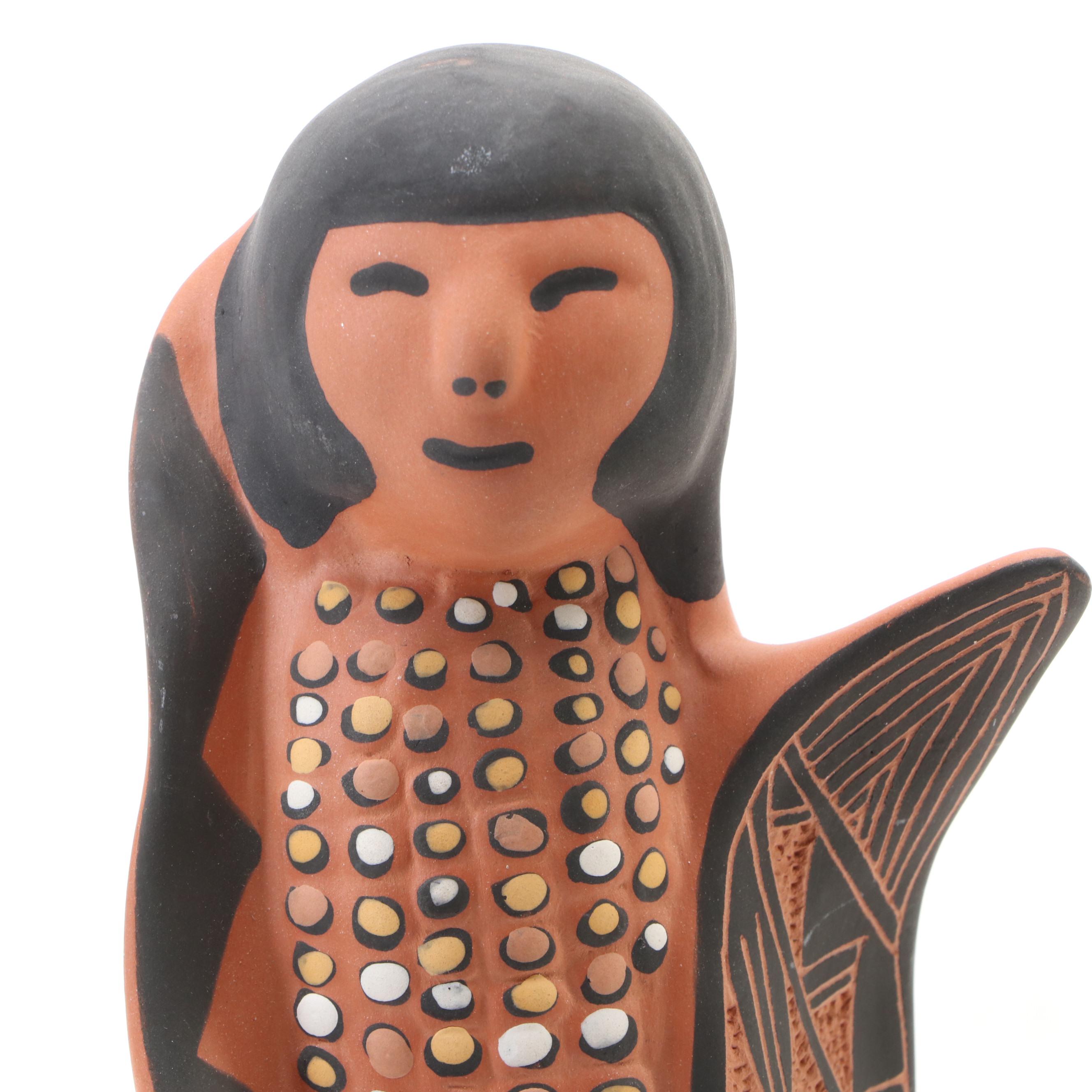 Southwestern Style Corn Maiden Figurine with Wedding Vase and Pot