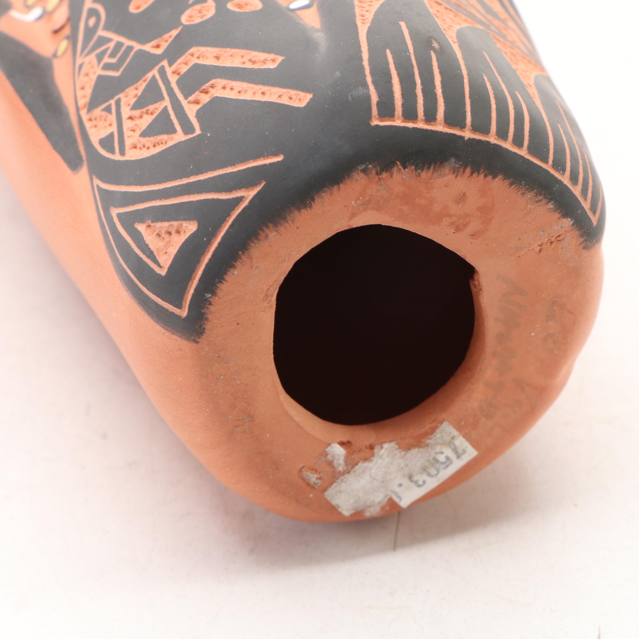 Southwestern Style Corn Maiden Figurine with Wedding Vase and Pot