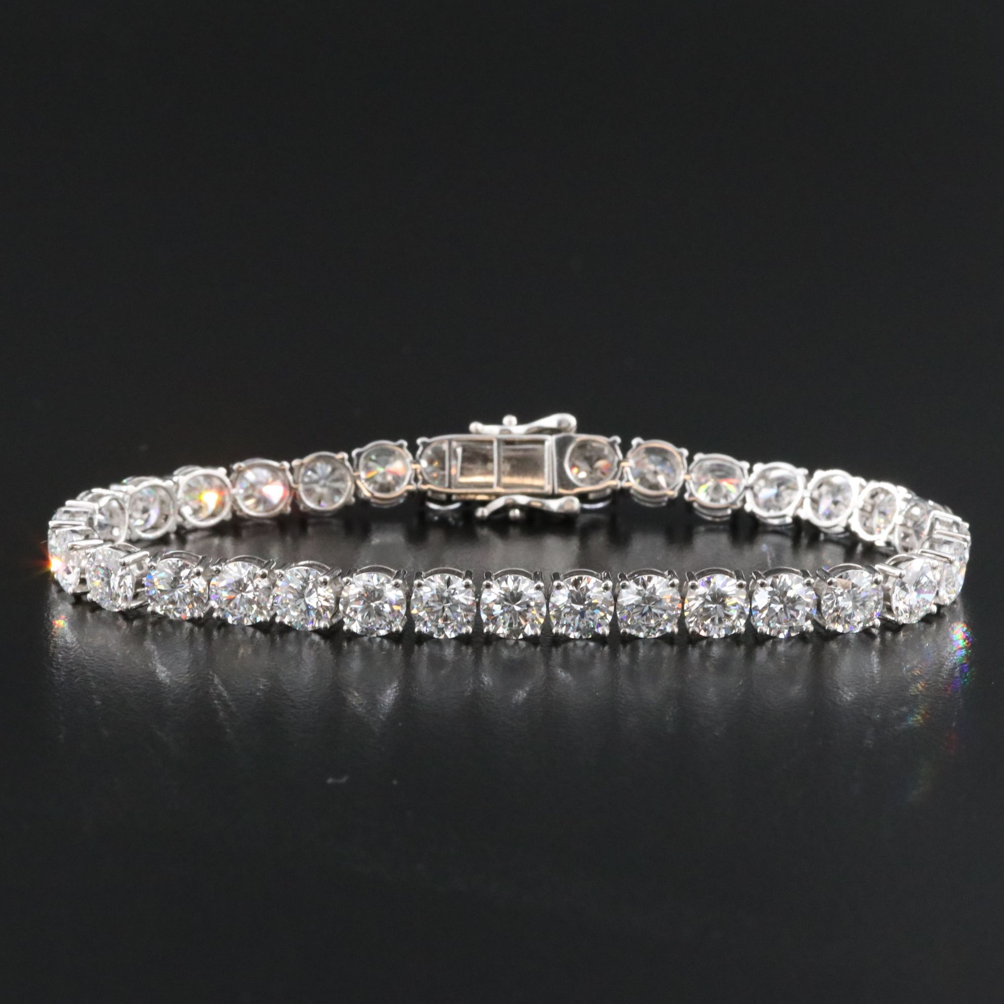 Platinum 21.88 CTW Lab Grown Diamond Line Bracelet