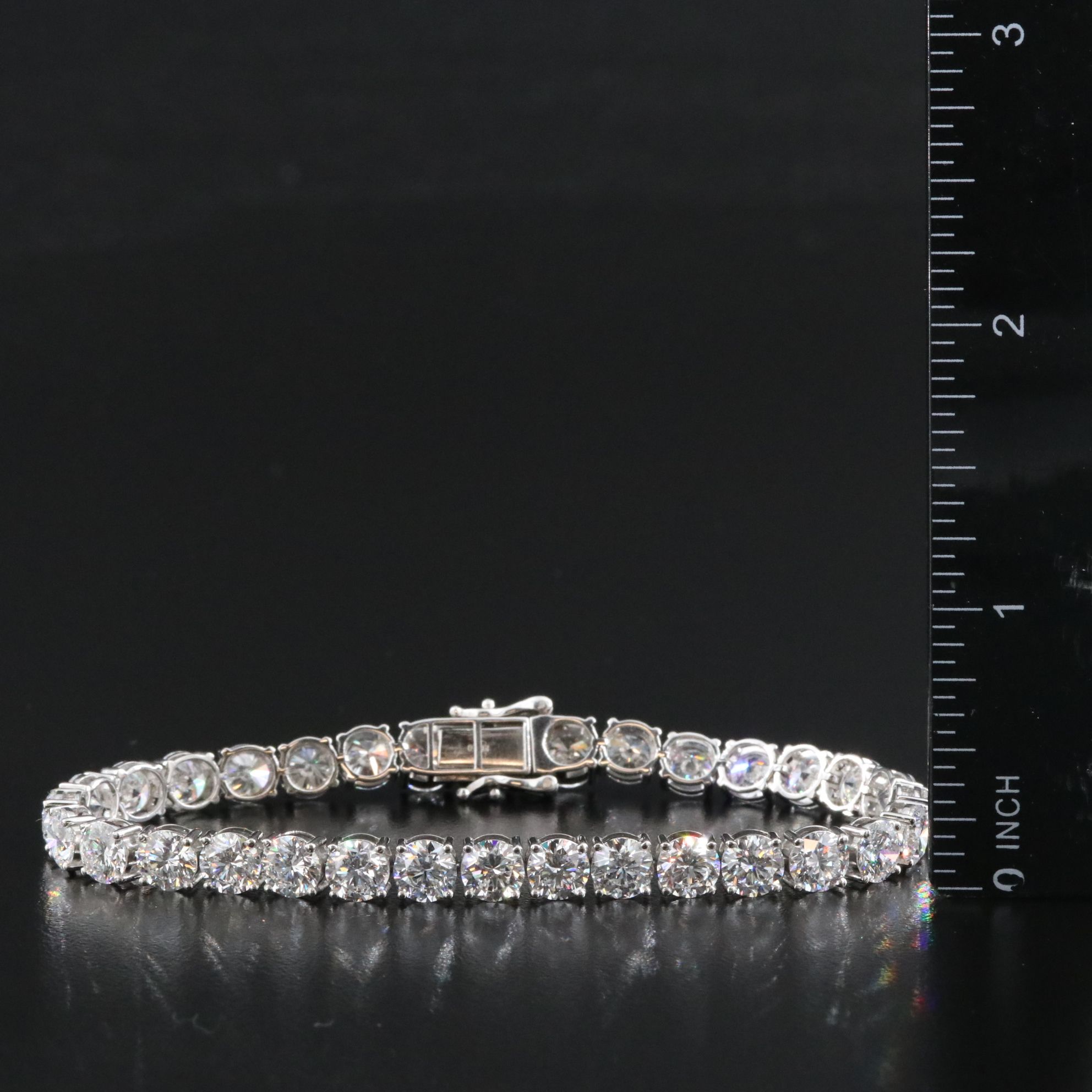 Platinum 21.88 CTW Lab Grown Diamond Line Bracelet