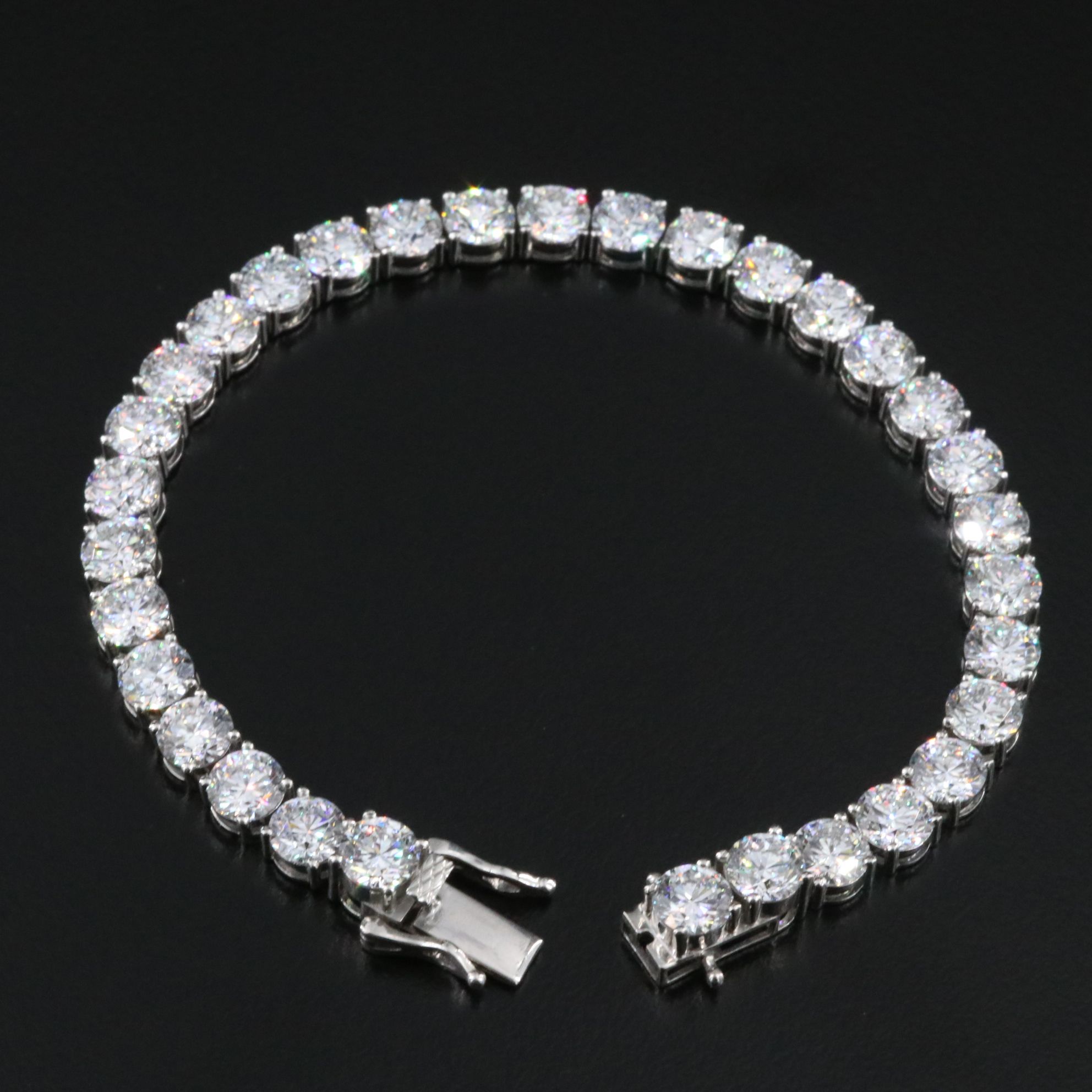Platinum 21.88 CTW Lab Grown Diamond Line Bracelet