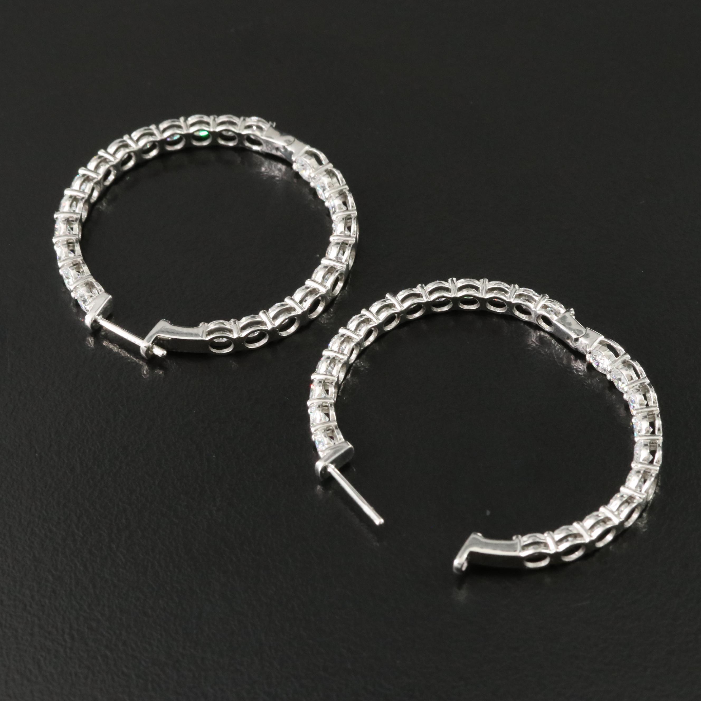 Platinum 5.53 CTW Lab Grown Diamond Inside Out Hoop Earrings