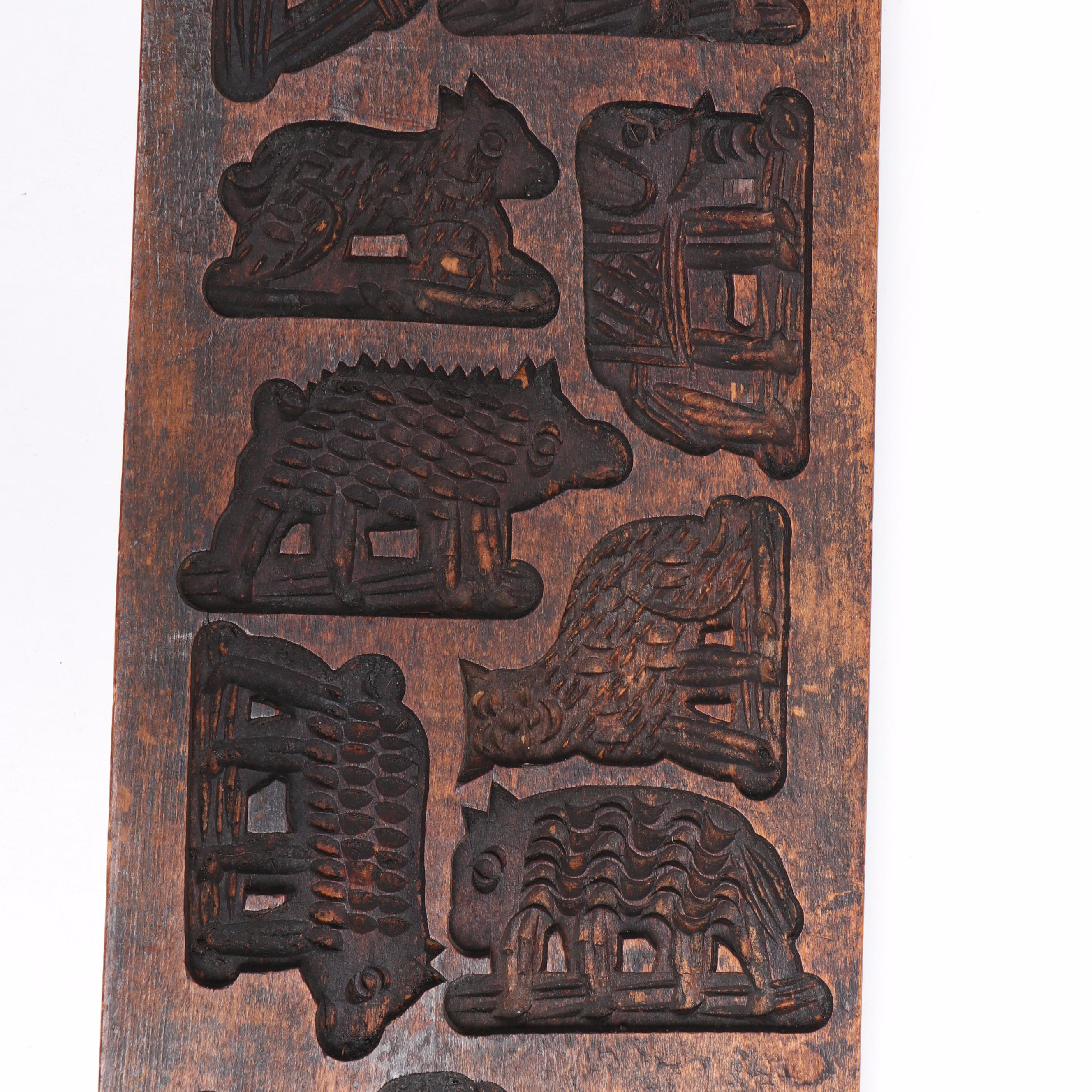 European Wood Carved Gingerbread Mold Repurposed Hanging Wall Décor