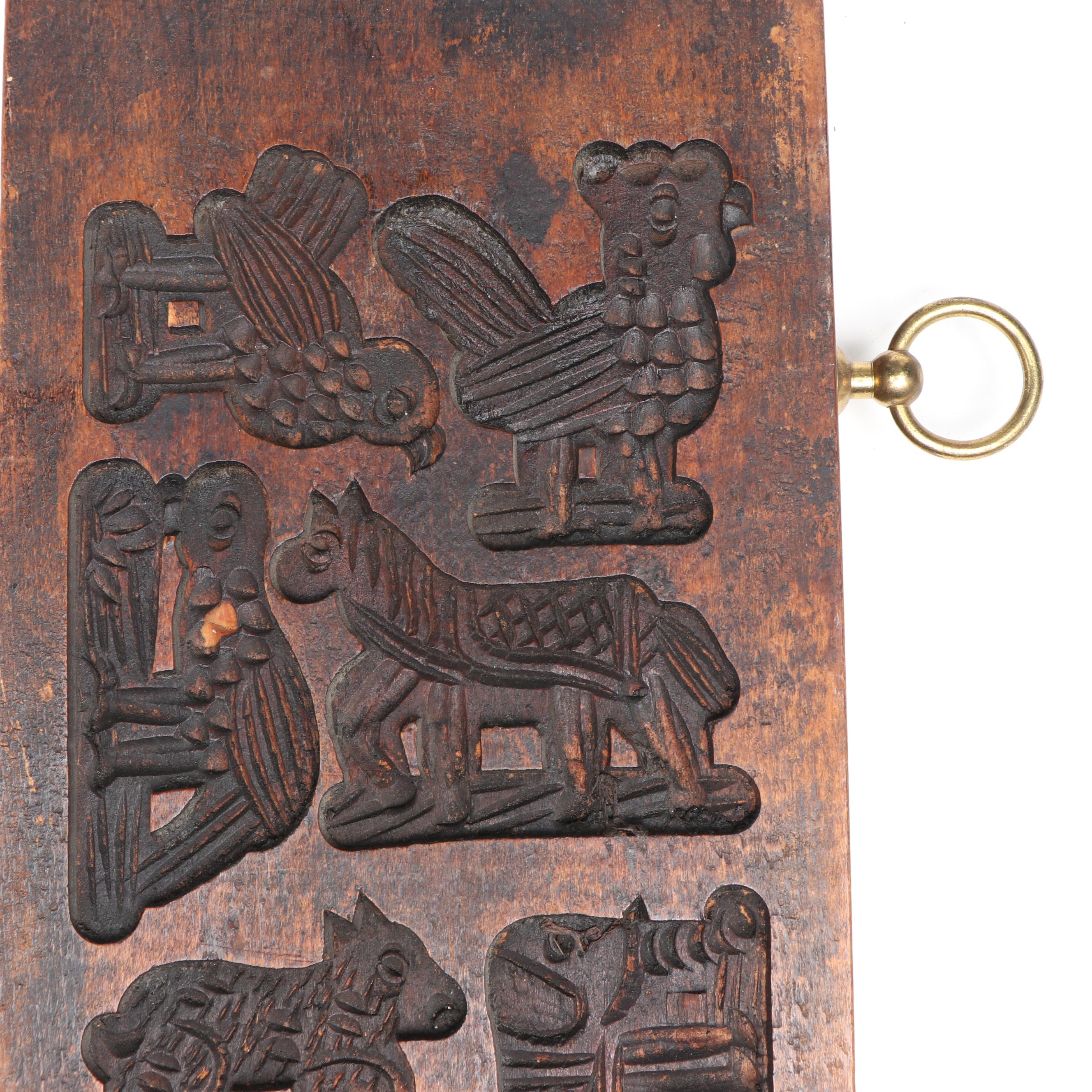 European Wood Carved Gingerbread Mold Repurposed Hanging Wall Décor