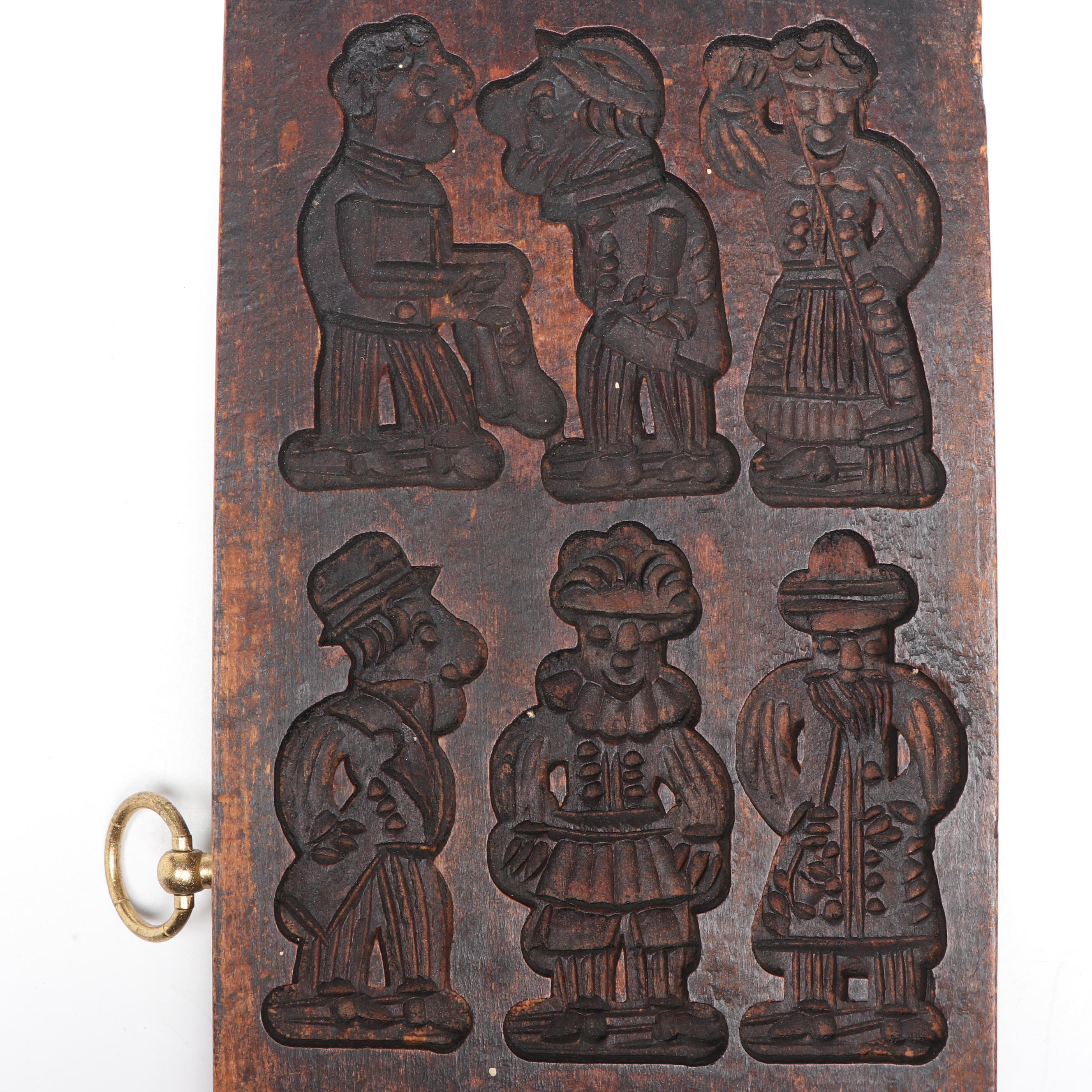 European Wood Carved Gingerbread Mold Repurposed Hanging Wall Décor