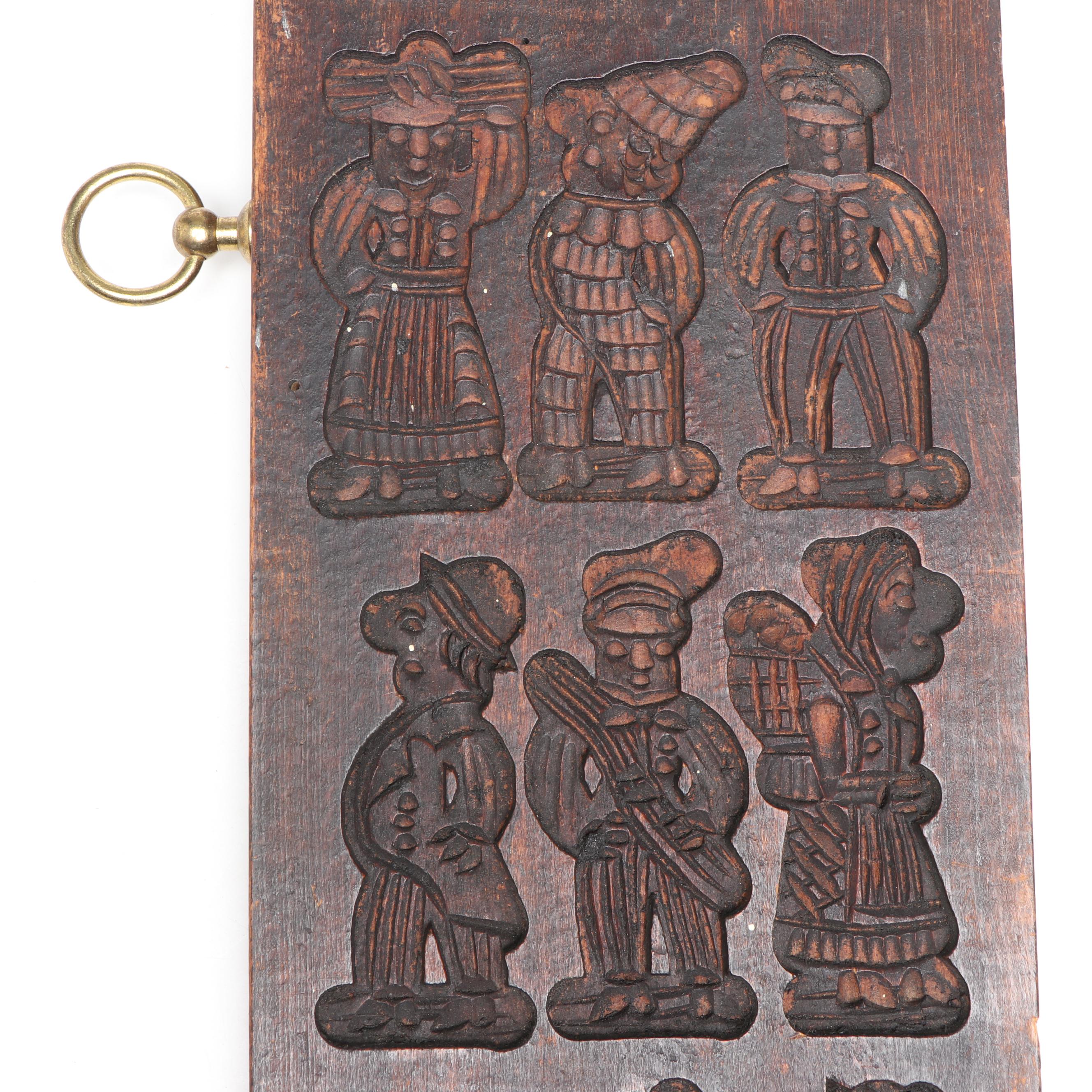 European Wood Carved Gingerbread Mold Repurposed Hanging Wall Décor