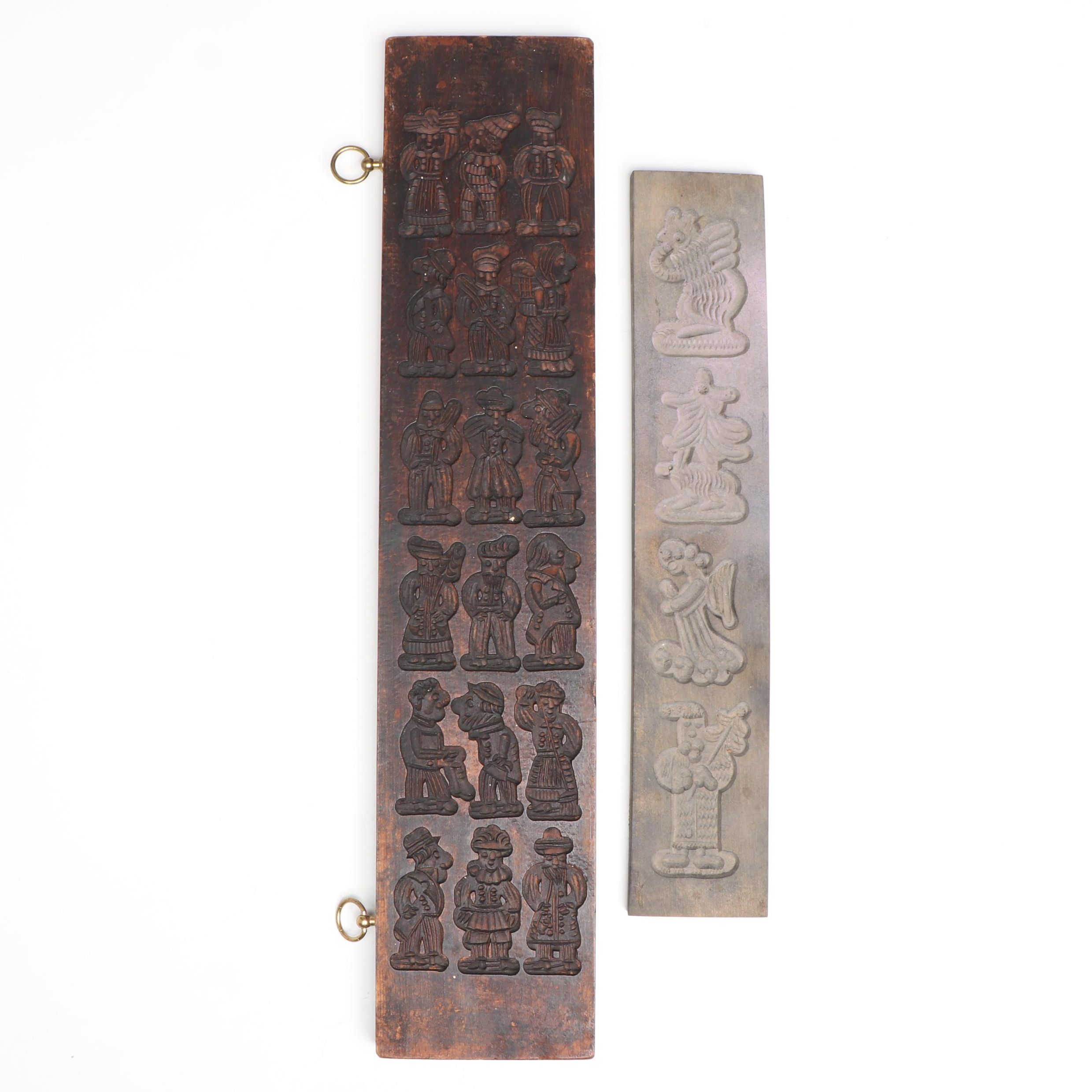 European Wood Carved Gingerbread Mold Repurposed Hanging Wall Décor