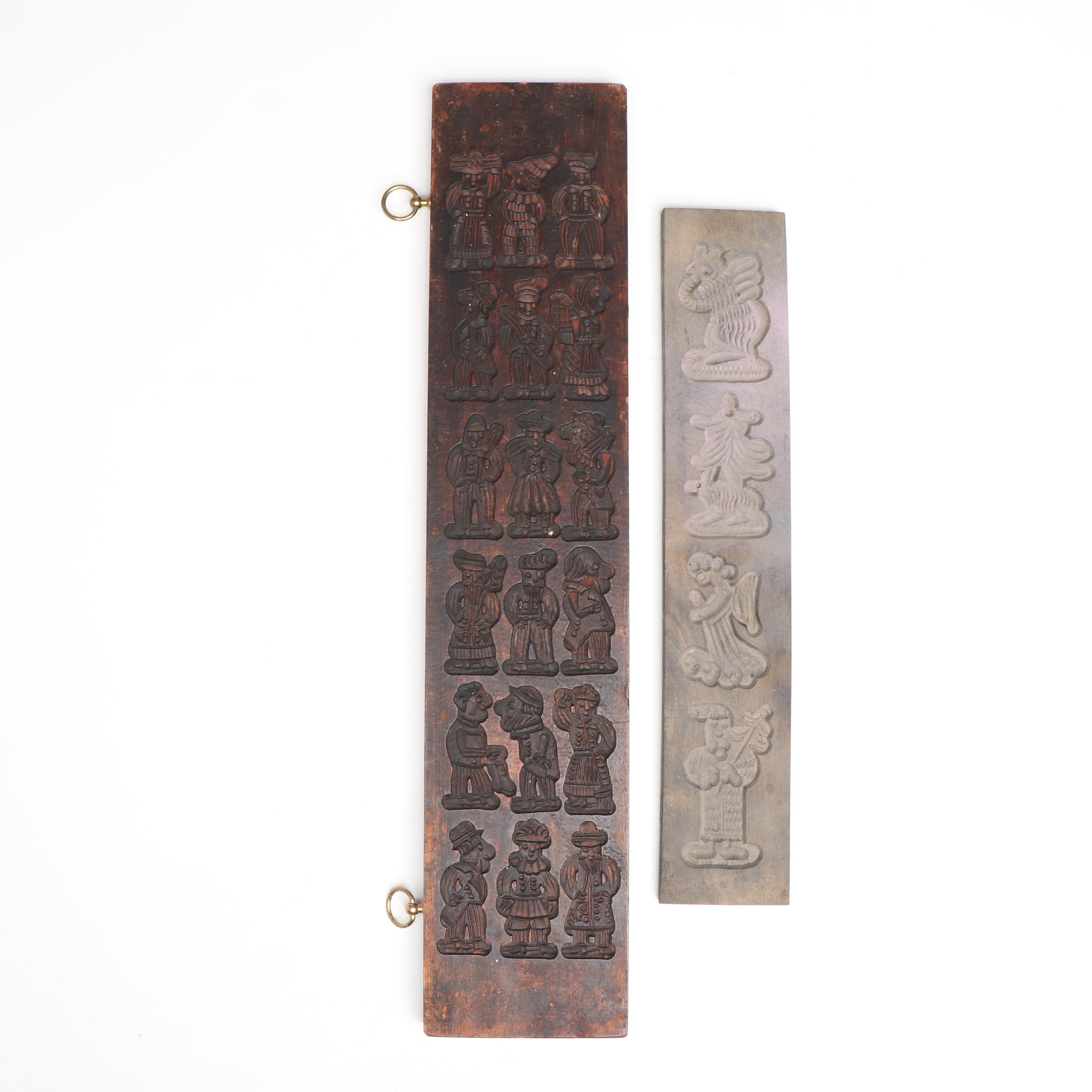 European Wood Carved Gingerbread Mold Repurposed Hanging Wall Décor