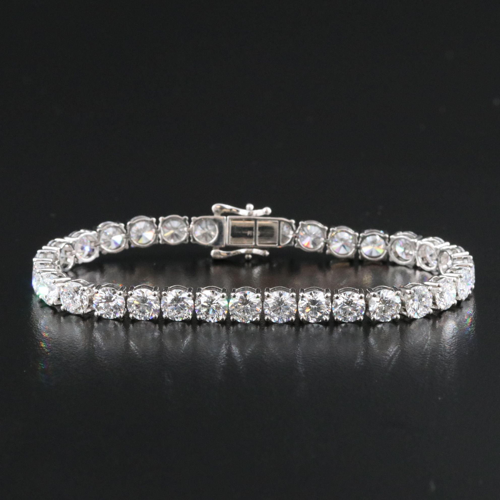 Platinum 16.07 CTW Lab Grown Diamond Line Bracelet