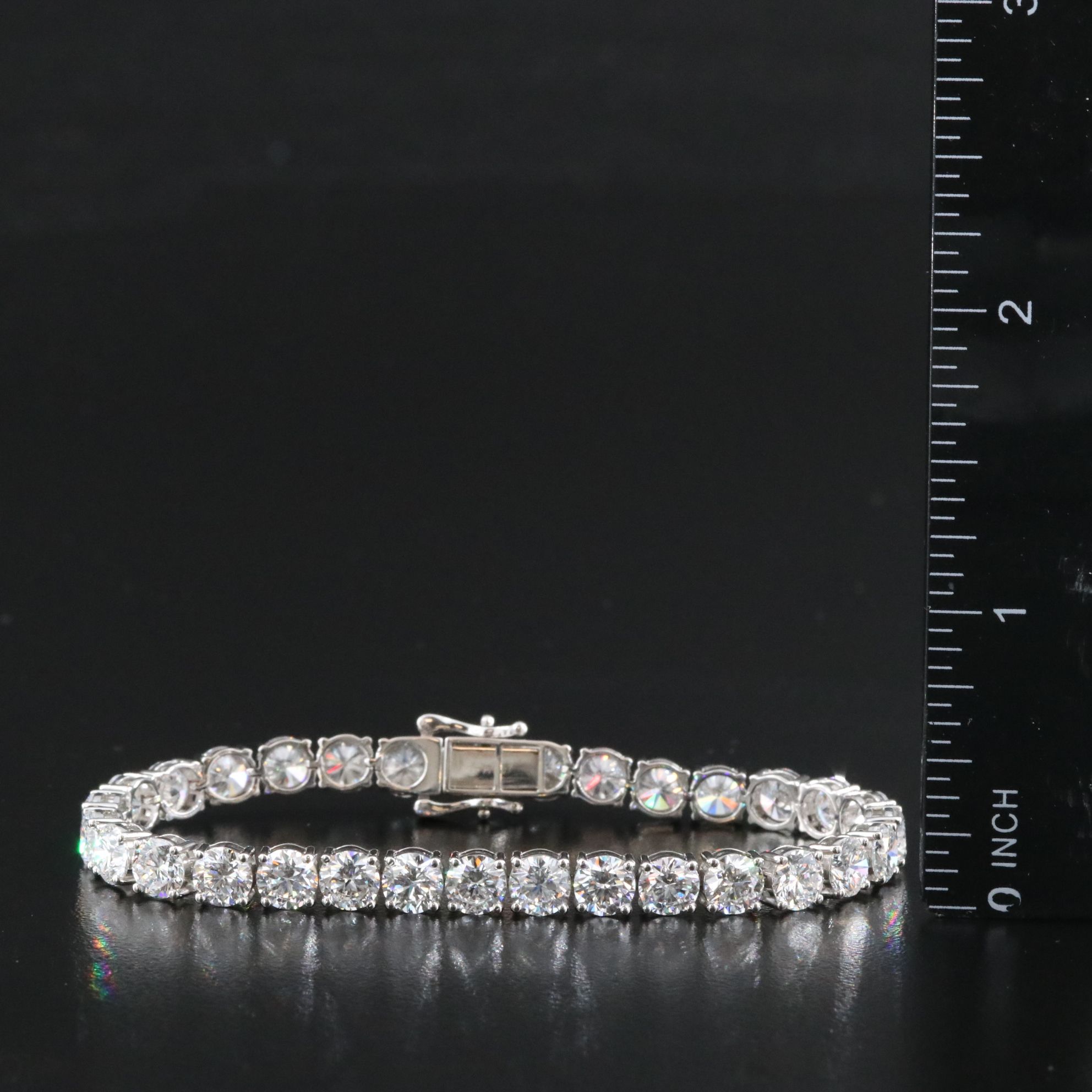 Platinum 16.07 CTW Lab Grown Diamond Line Bracelet