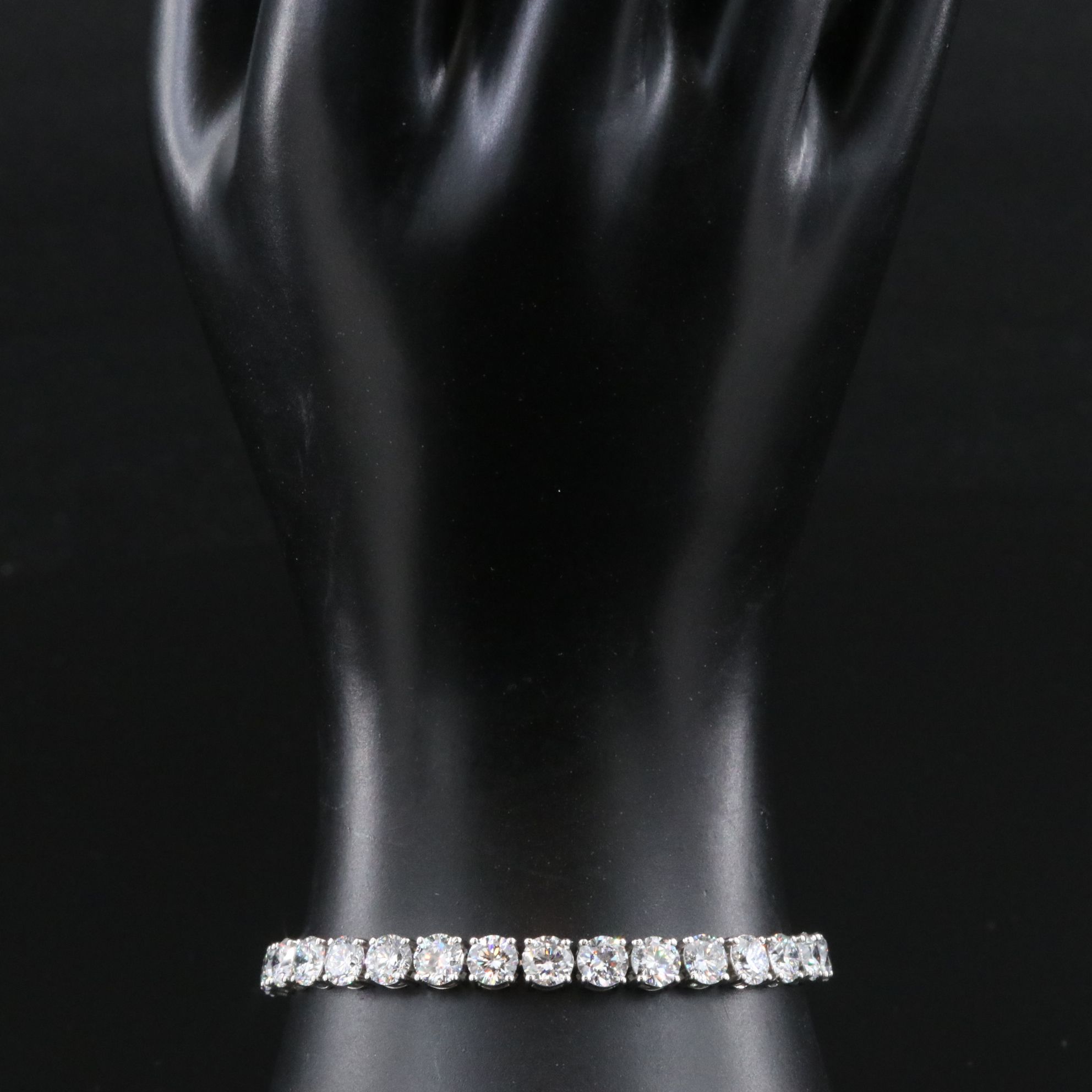 Platinum 16.07 CTW Lab Grown Diamond Line Bracelet