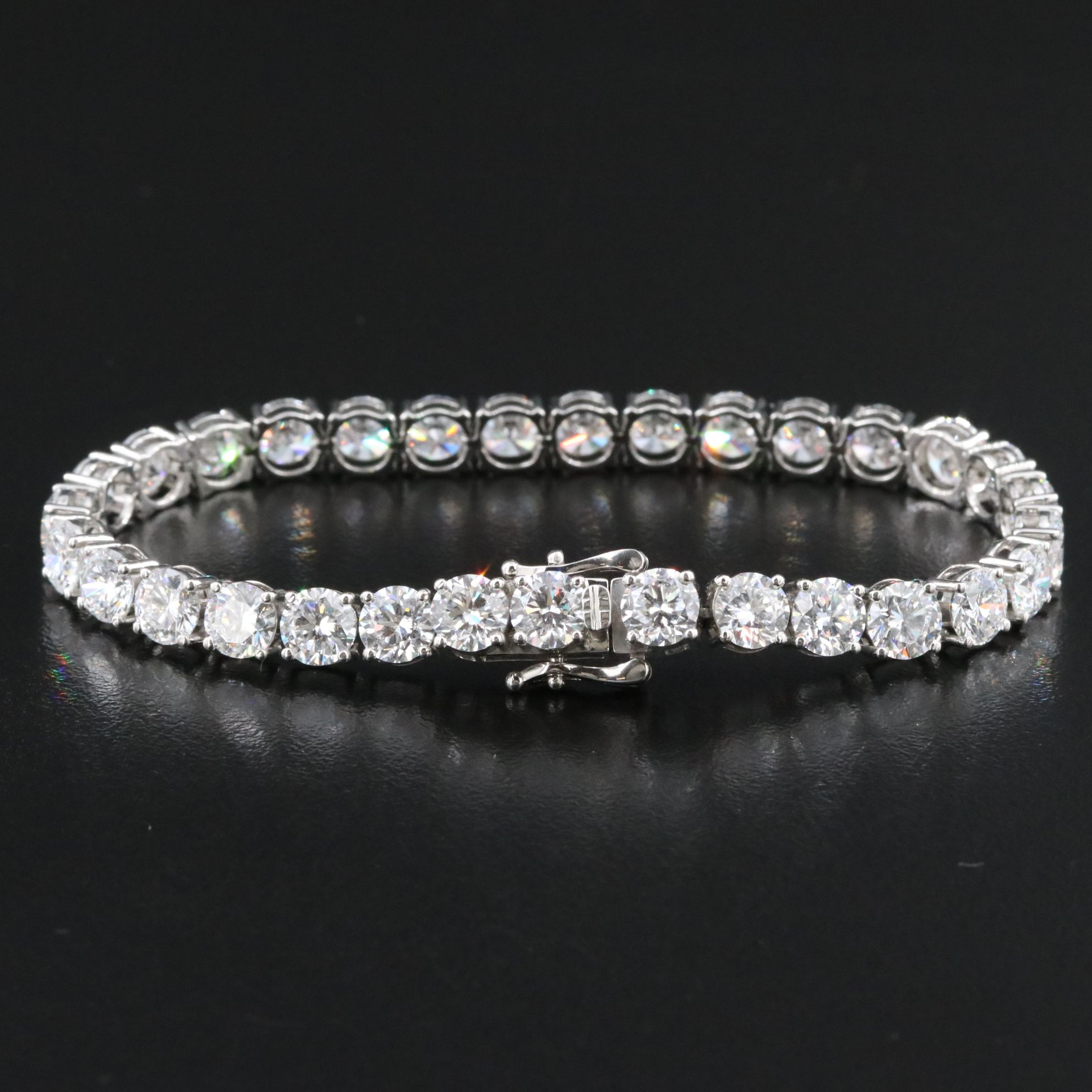 Platinum 16.07 CTW Lab Grown Diamond Line Bracelet
