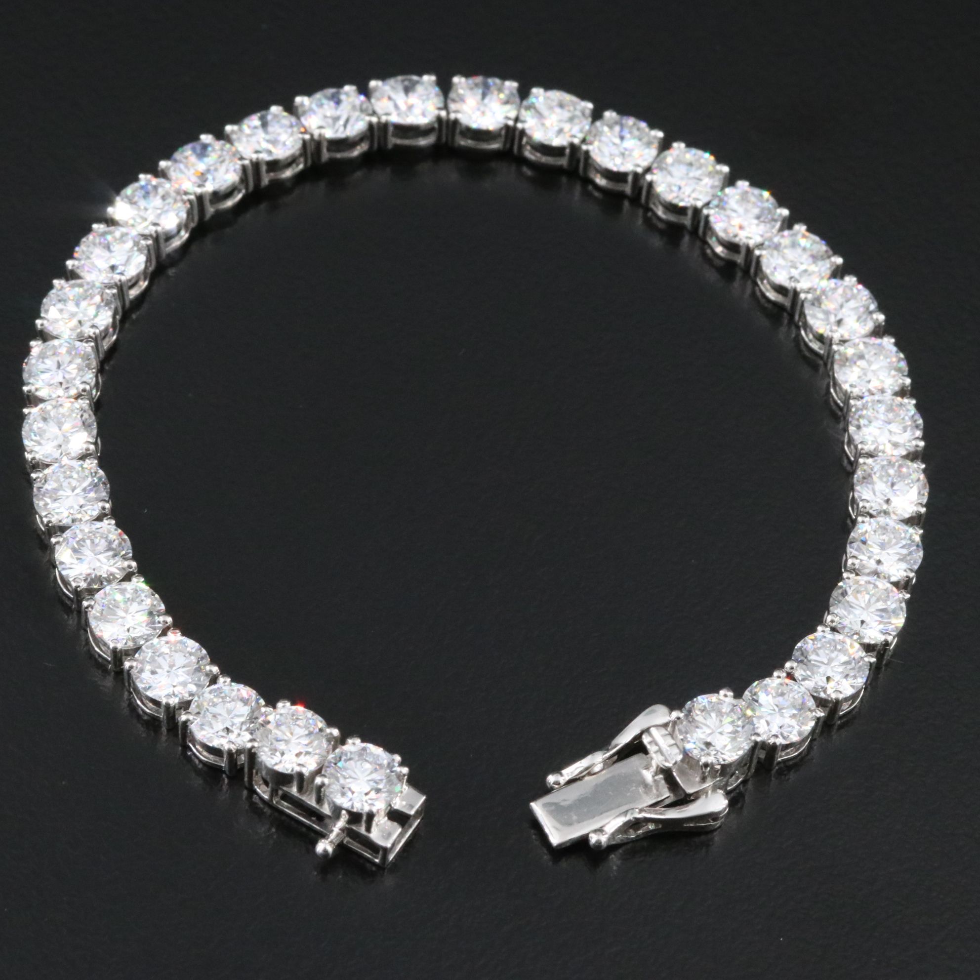 Platinum 16.07 CTW Lab Grown Diamond Line Bracelet