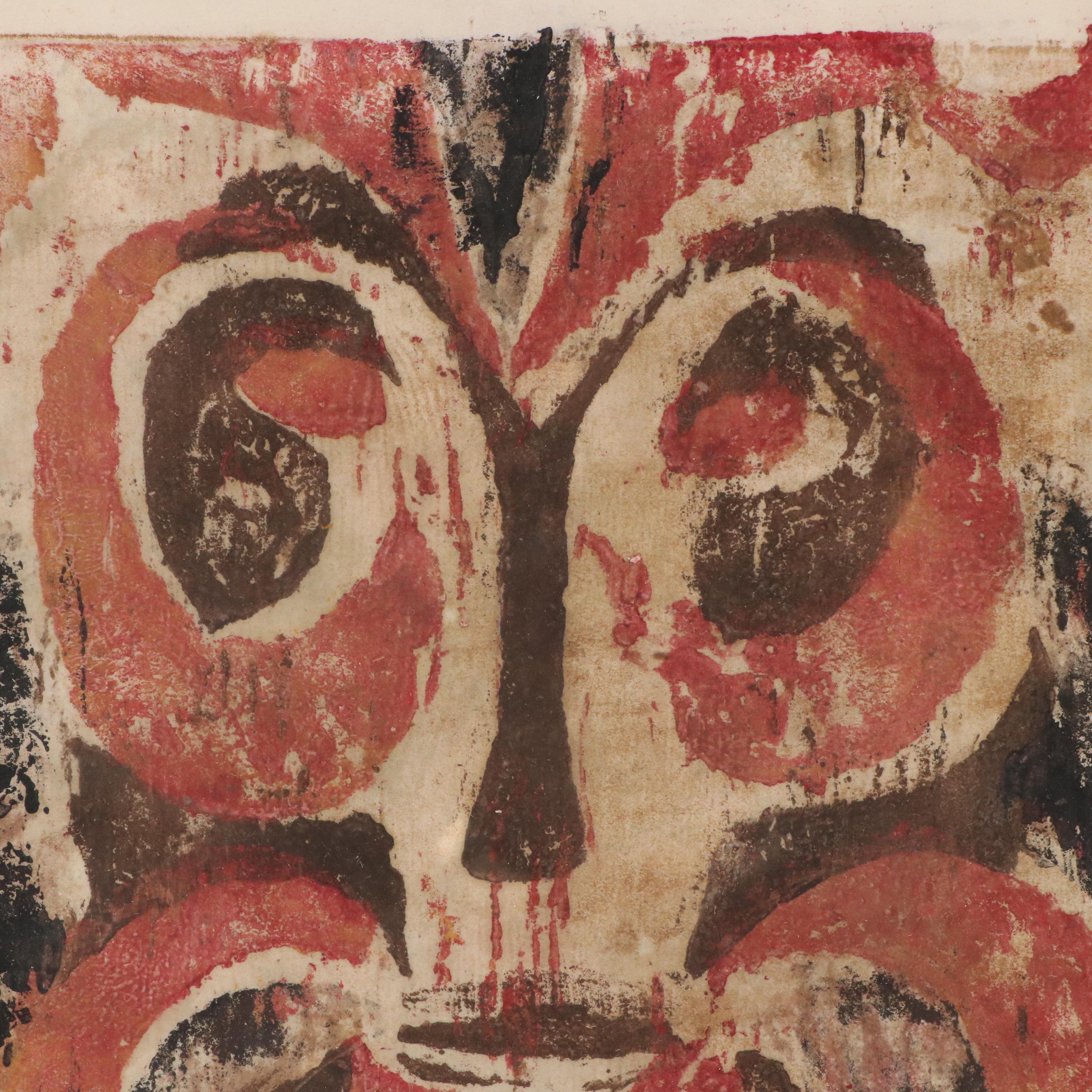 E. Villari Figurative Relief Print "Sadness of 14th Week"