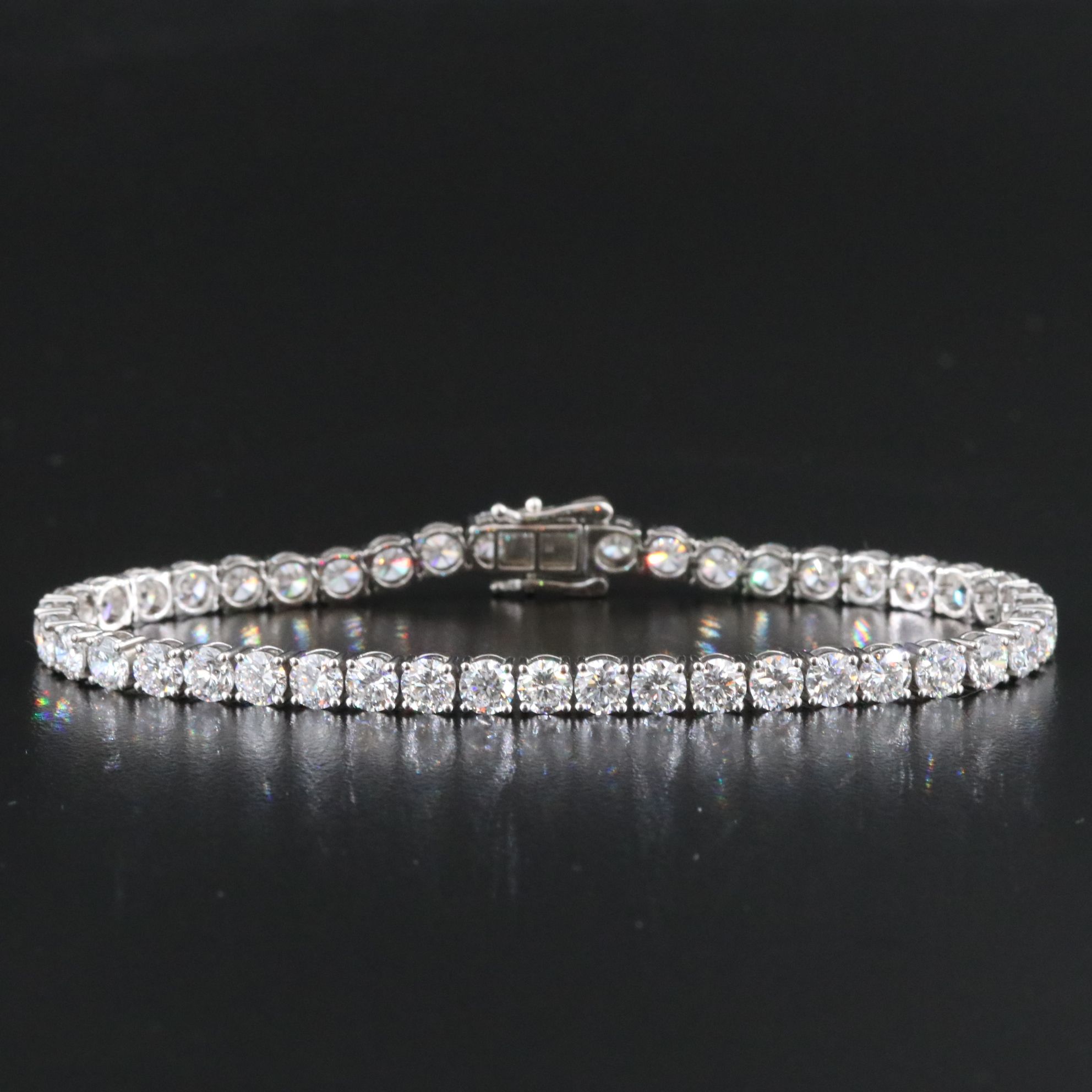 Platinum 12.15 CTW Lab Grown Diamond Line Bracelet