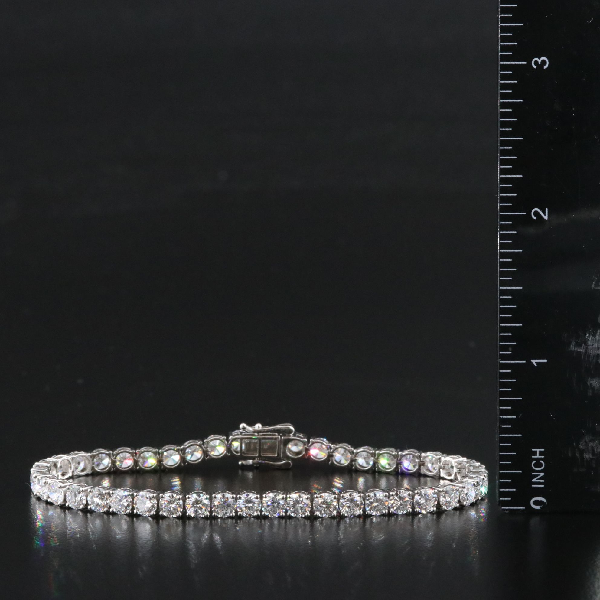 Platinum 12.15 CTW Lab Grown Diamond Line Bracelet