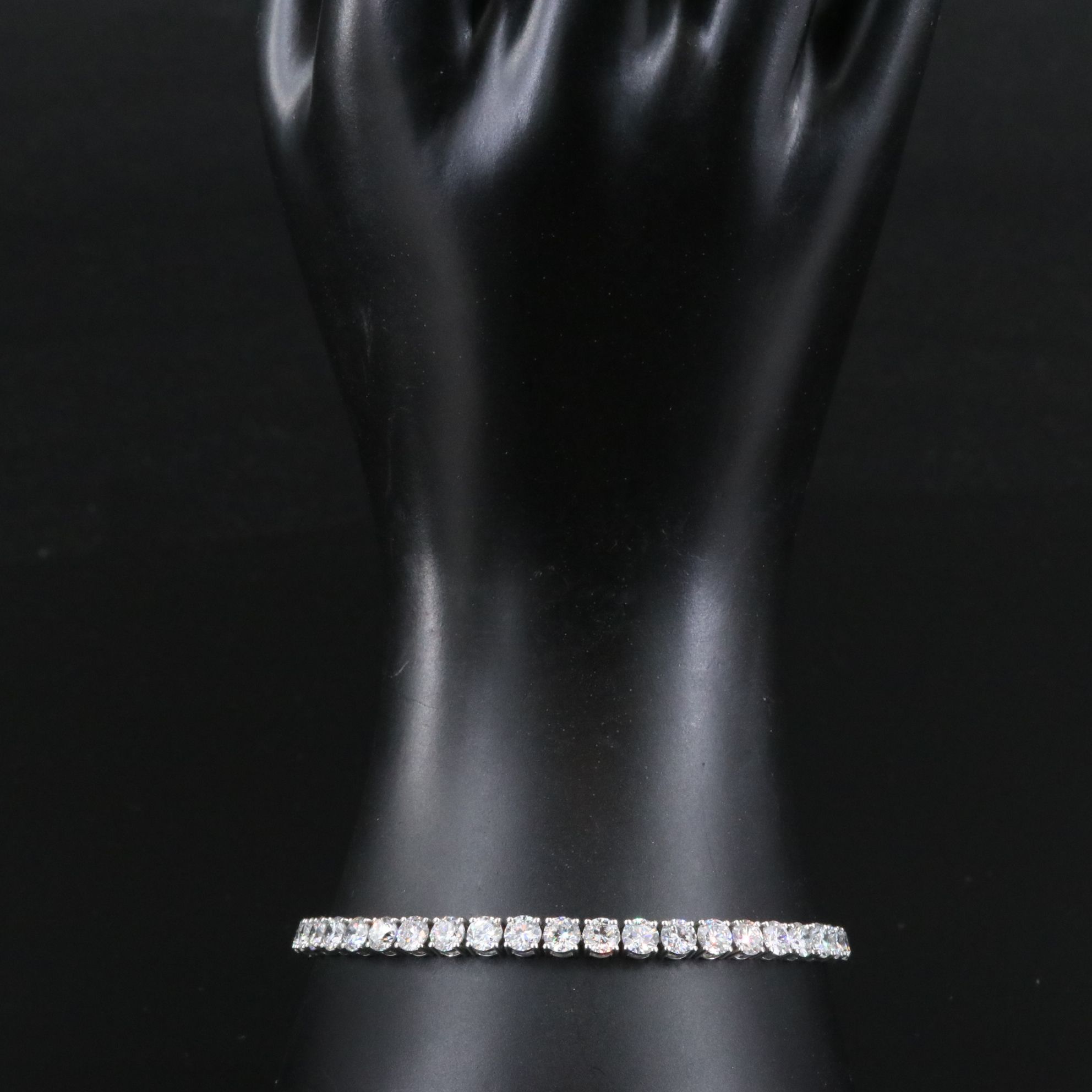 Platinum 12.15 CTW Lab Grown Diamond Line Bracelet