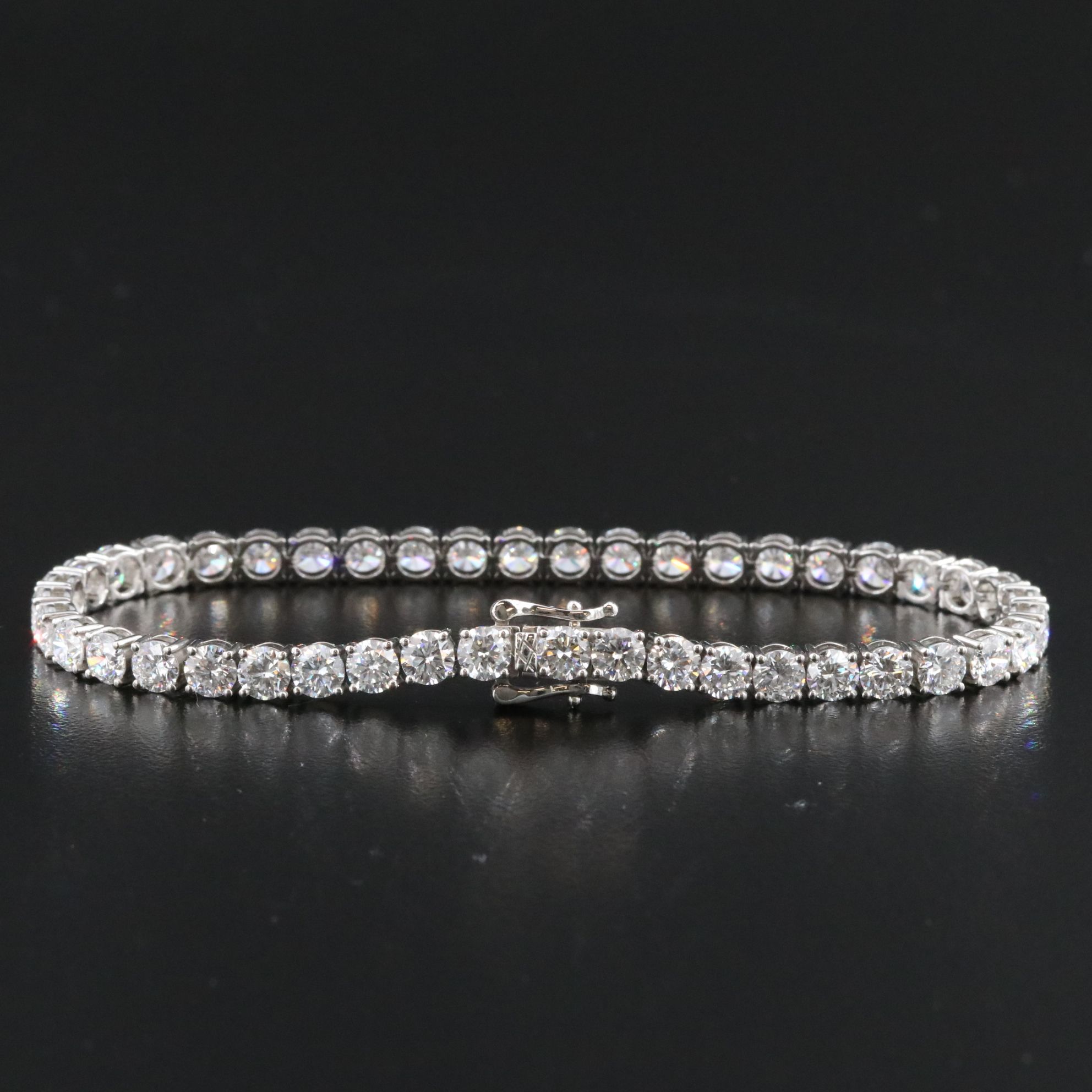 Platinum 12.15 CTW Lab Grown Diamond Line Bracelet