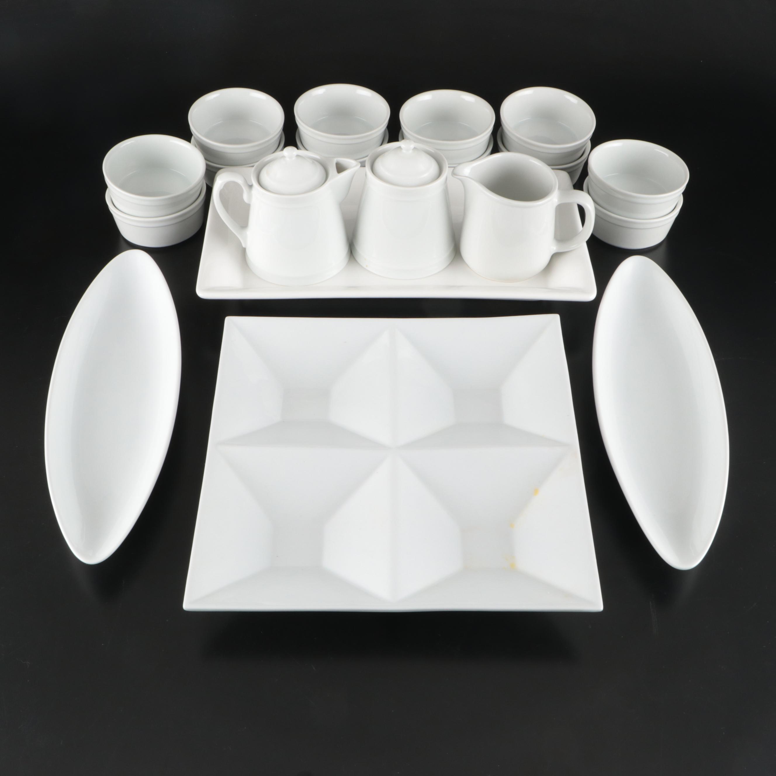 Williams-Sonoma "Brasserie" Cream and Sugar Set with Other Ceramic Tableware
