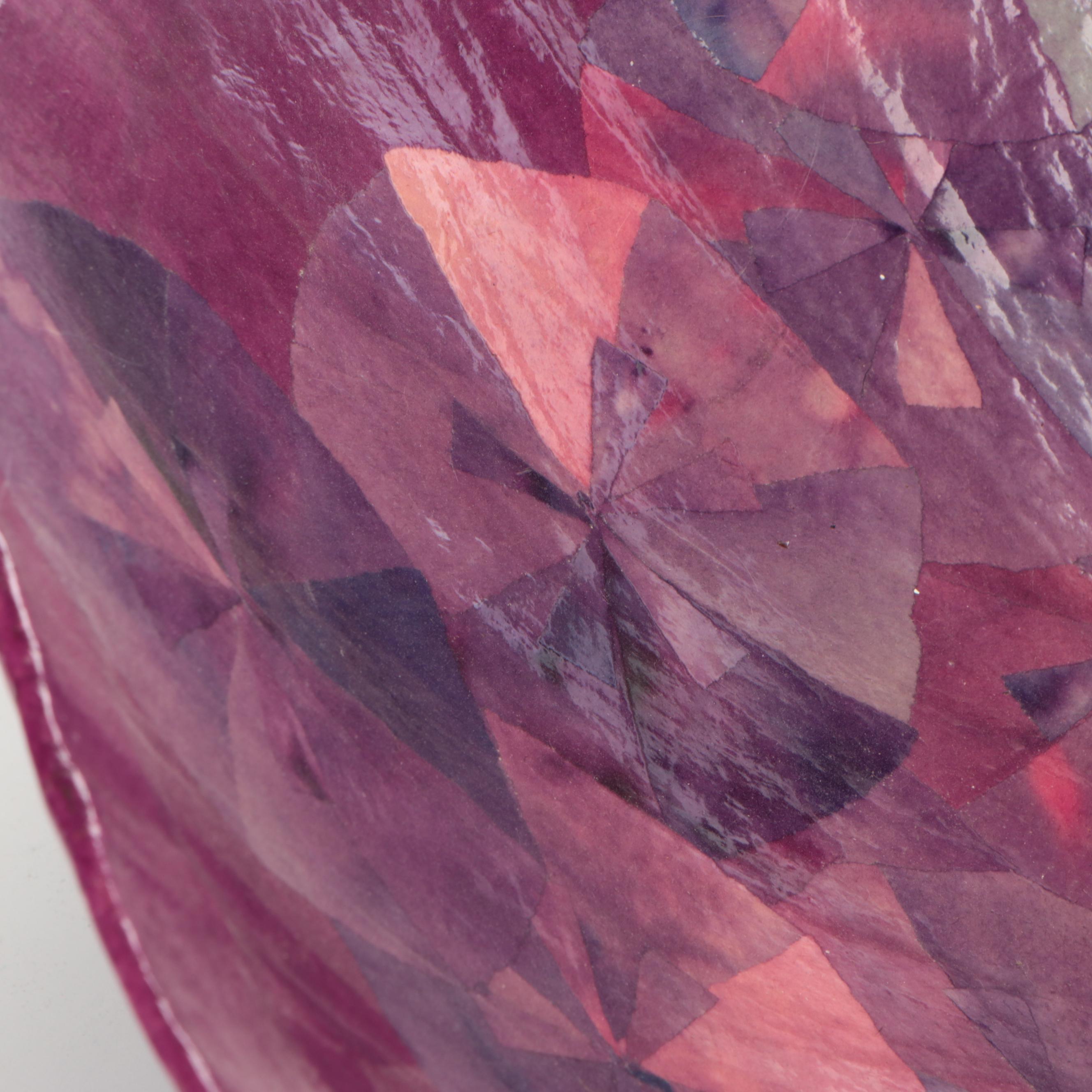 Thai Papier-Mâché Footed Bowl on Wooden Stand