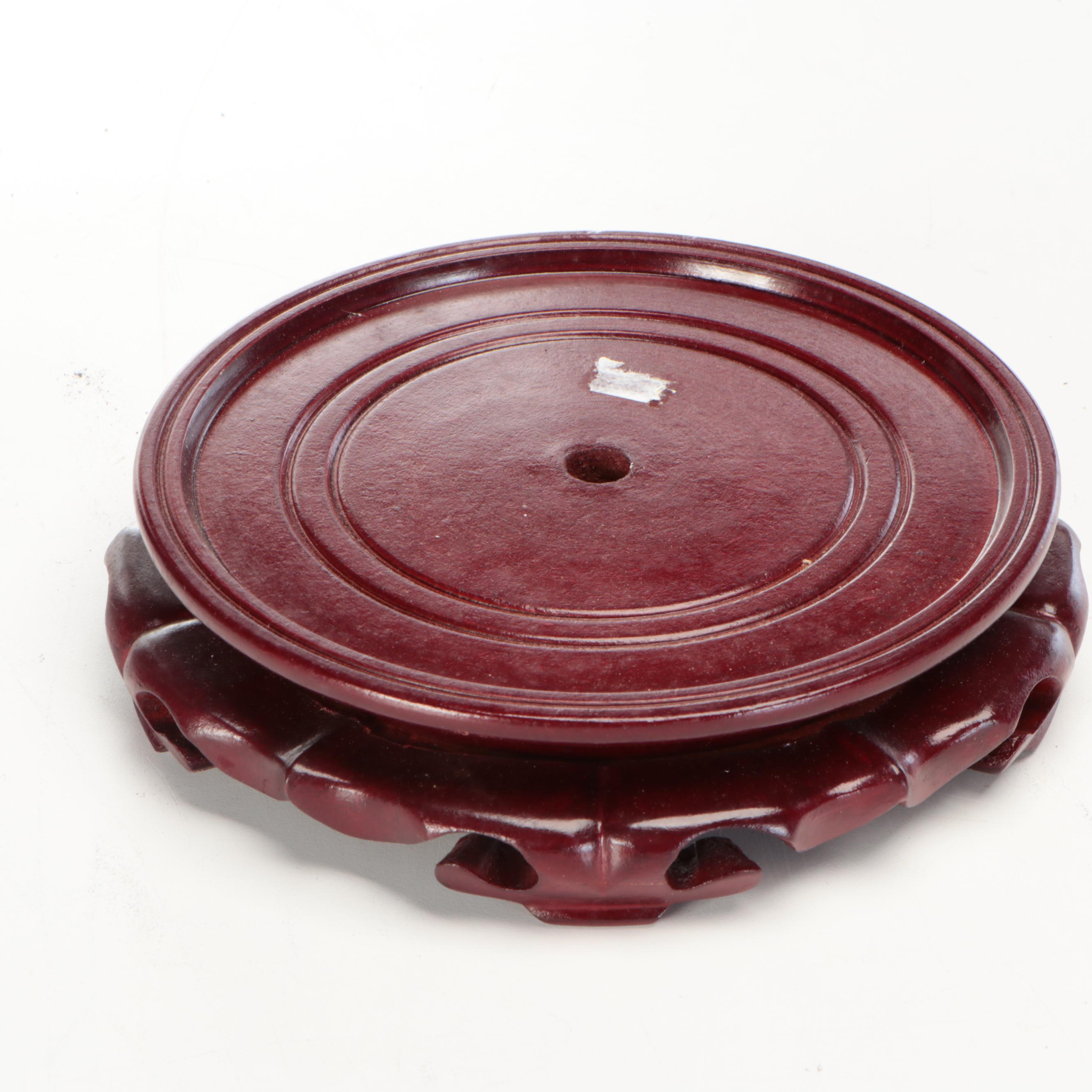 Thai Papier-Mâché Footed Bowl on Wooden Stand