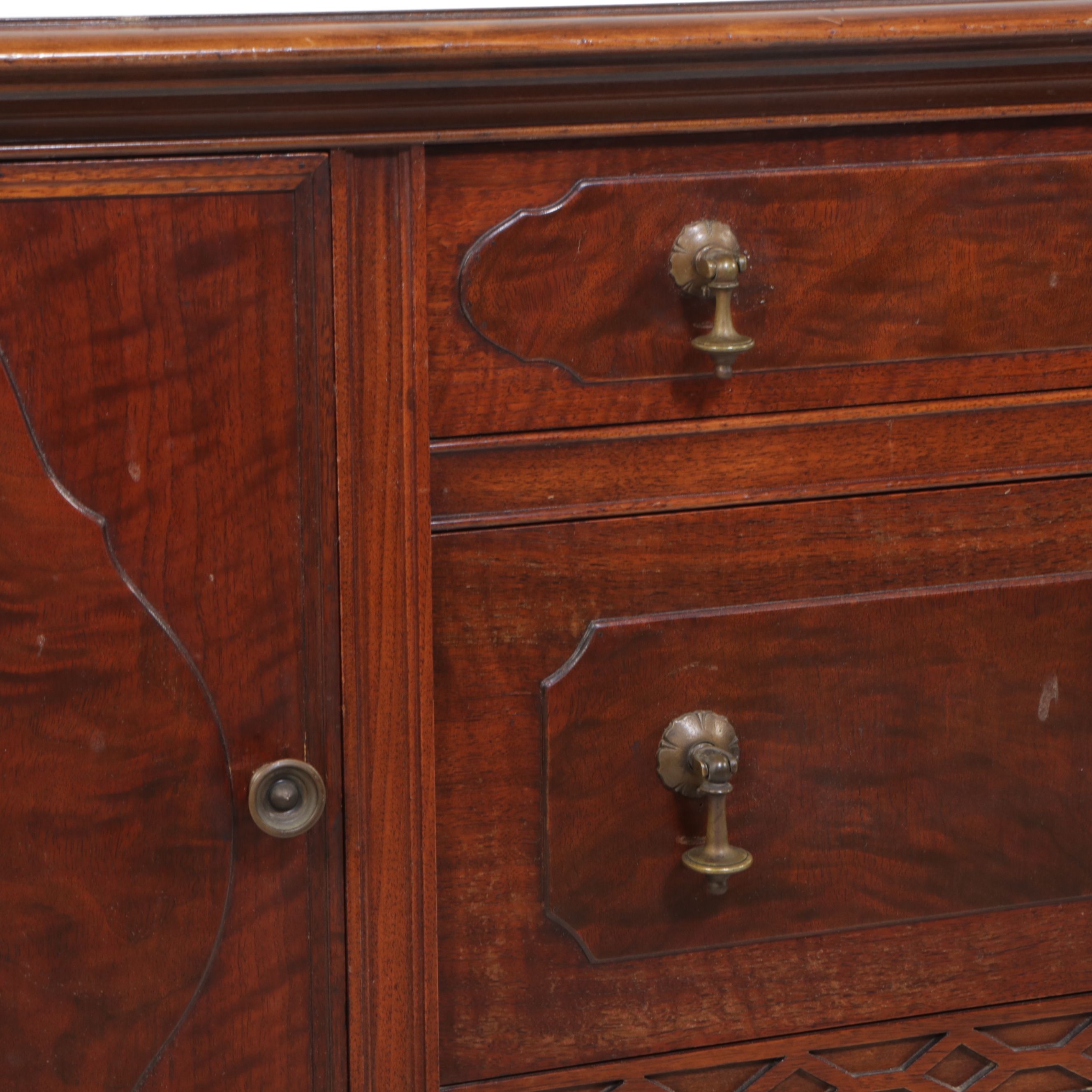 Royal Mantel and Furniture Co. Edwardian Style Mahogany Sideboard with Mirror