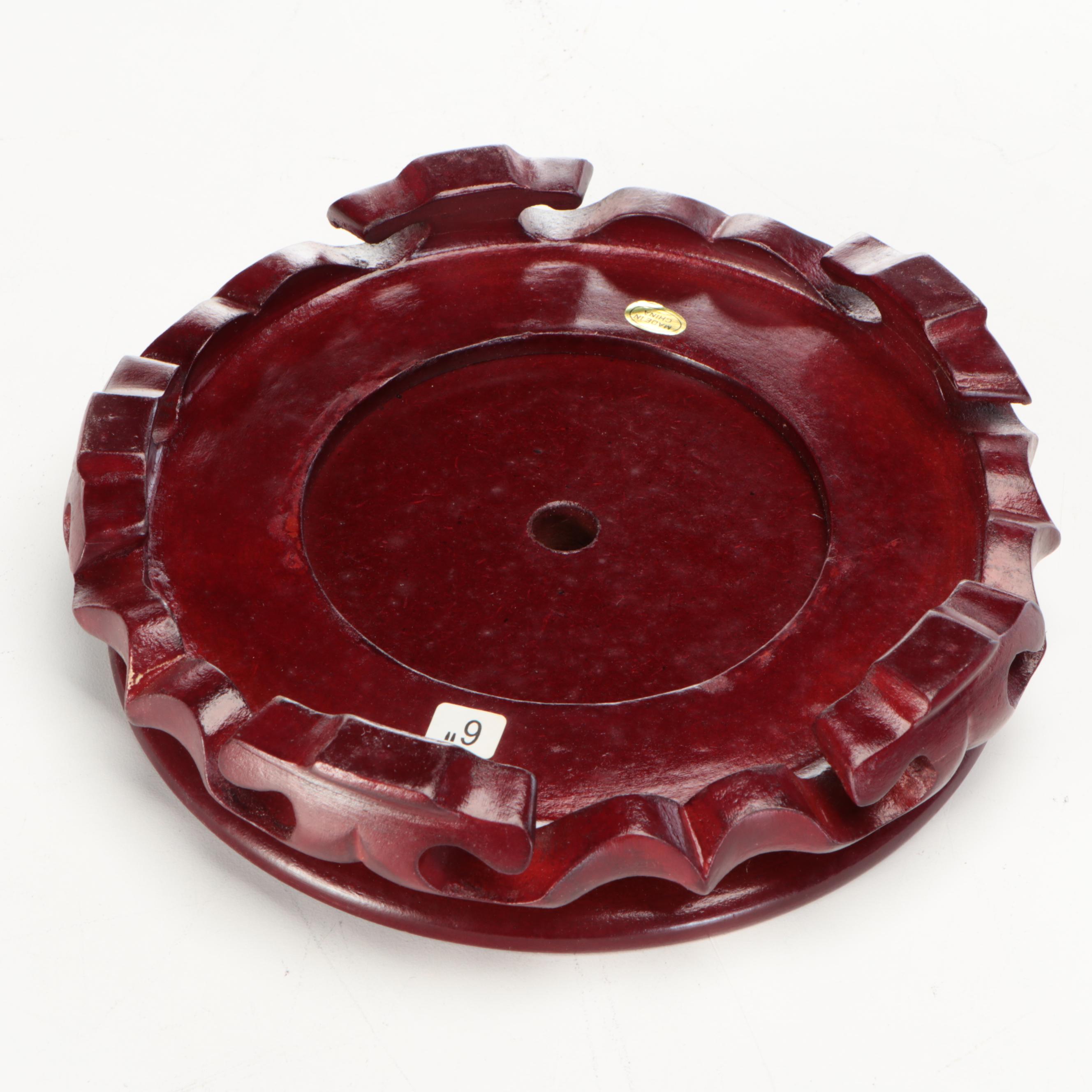 Thai Papier-Mâché Footed Bowl on Wooden Stand