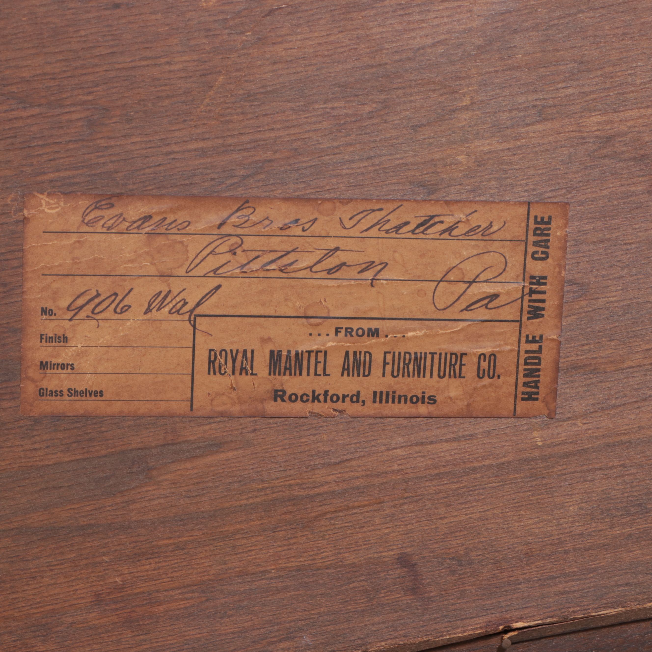 Royal Mantel and Furniture Co. Edwardian Style Mahogany Sideboard with Mirror