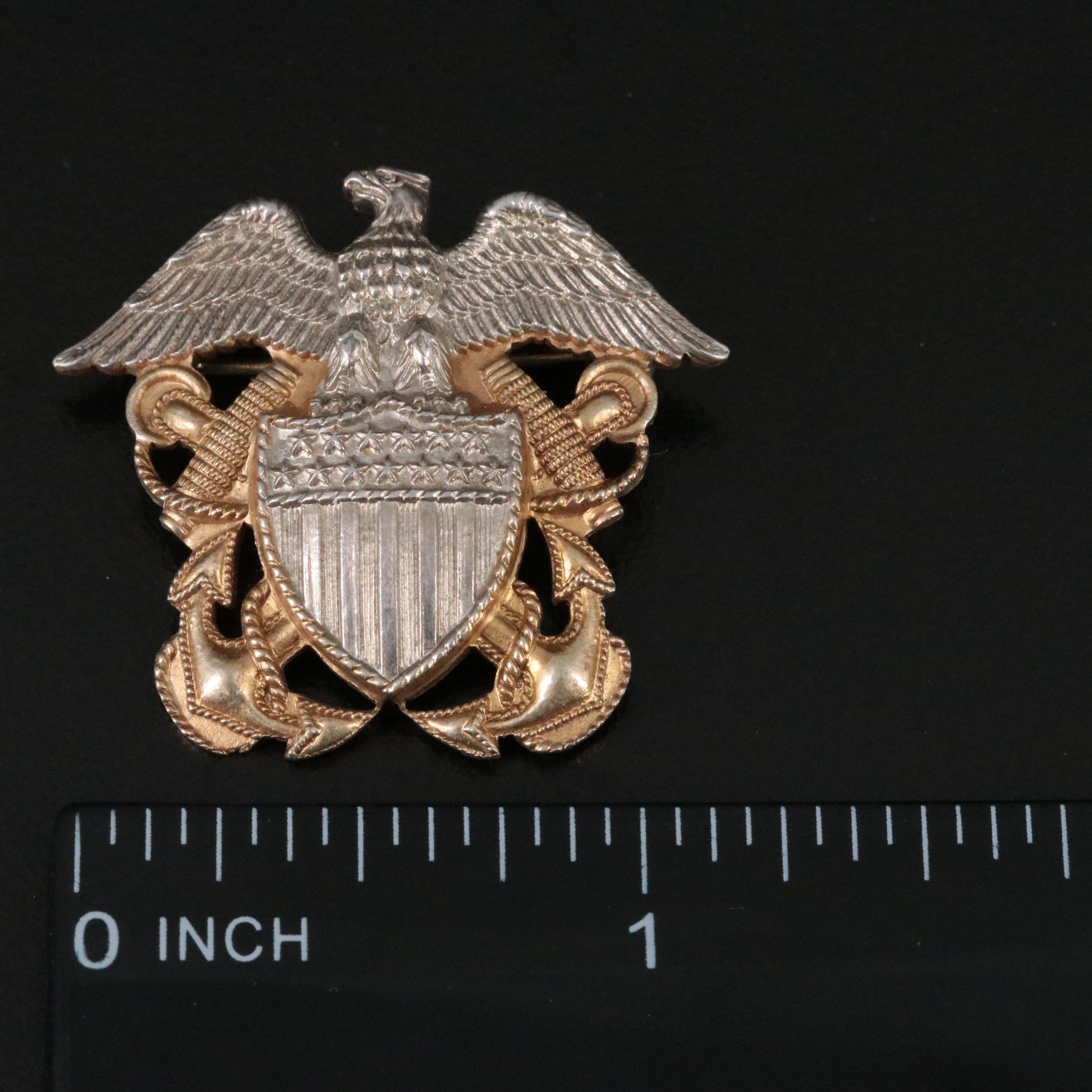 Sterling Navy Officer Style Pins Including Gold-Filled