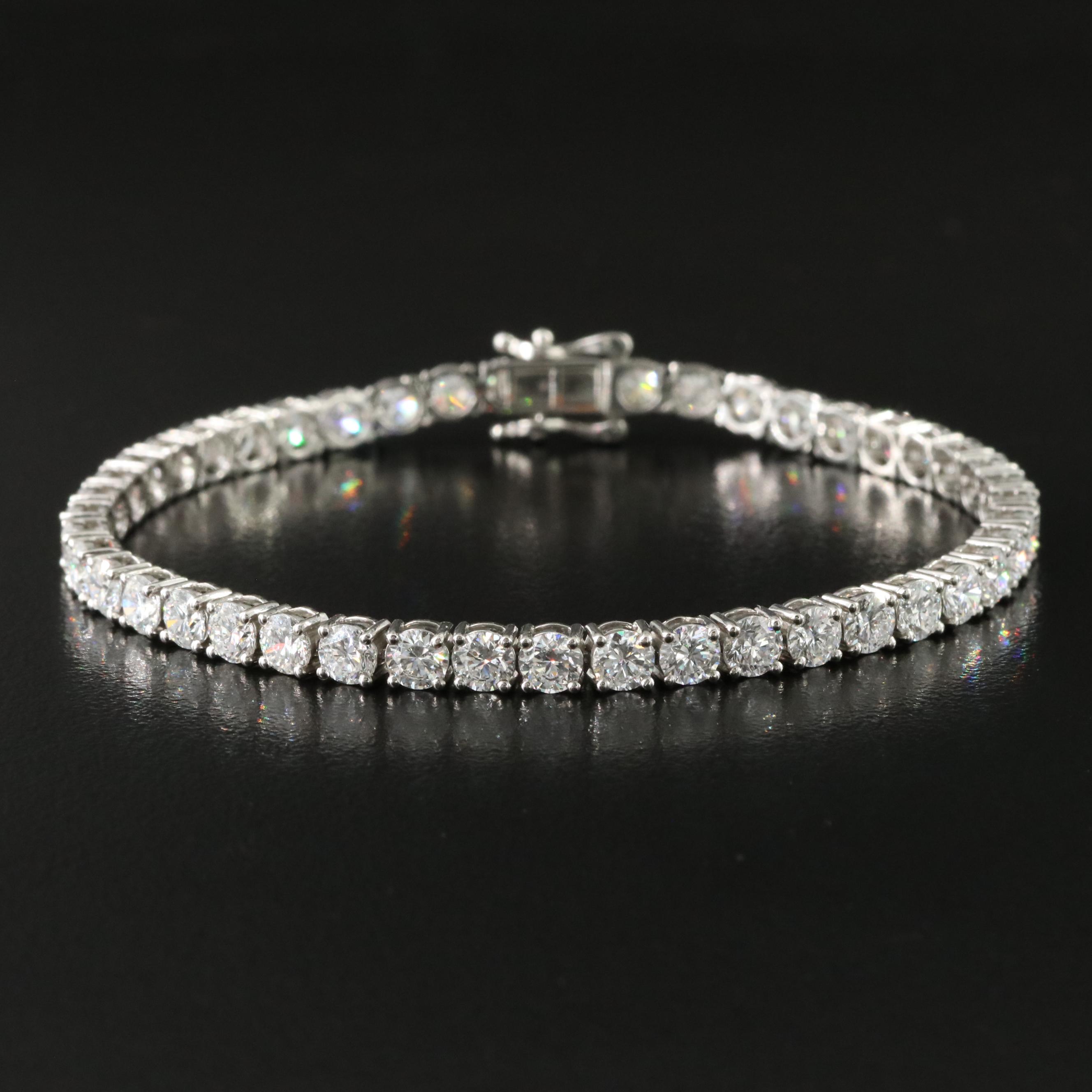 Platinum 10.20 CTW Lab Grown Diamond Line Bracelet