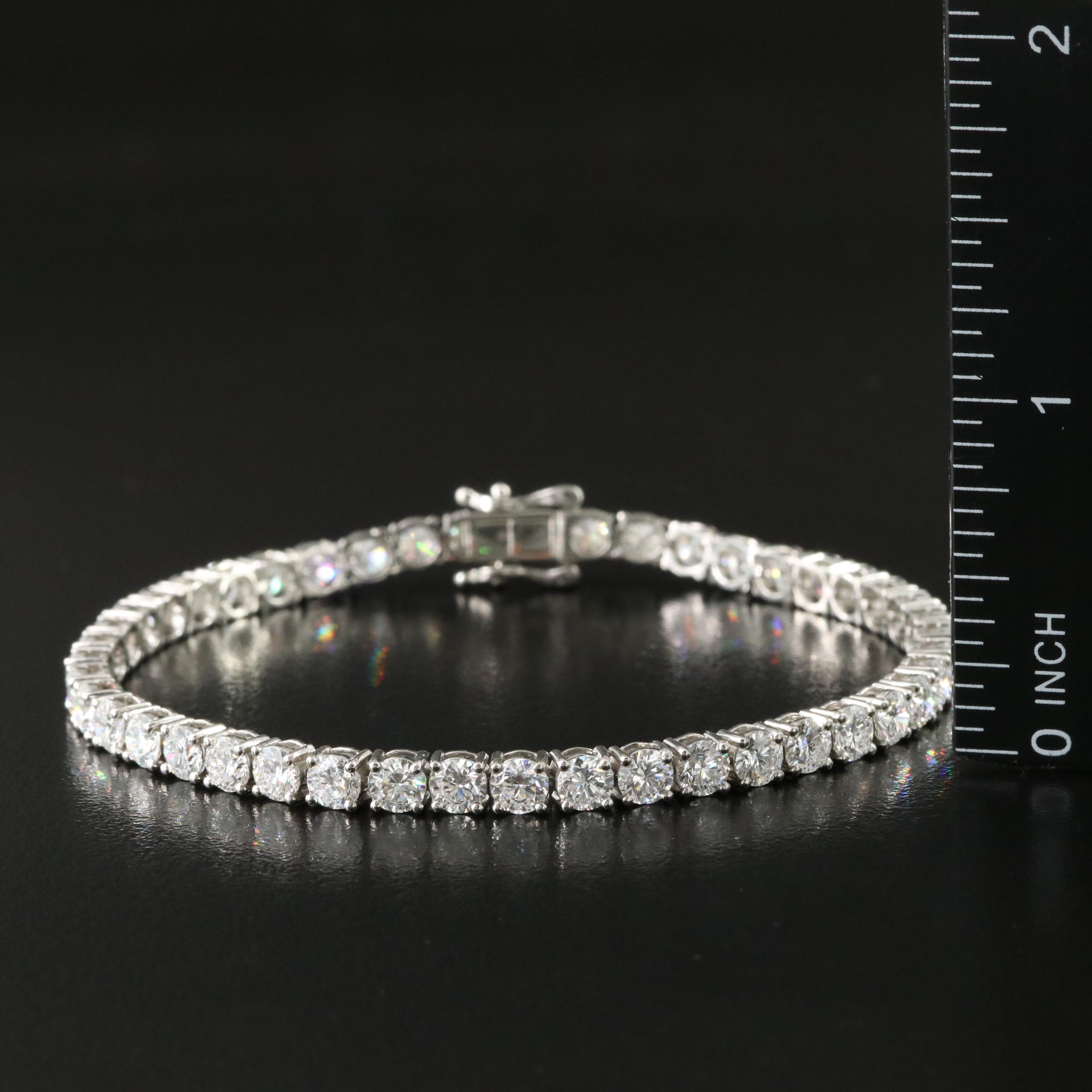 Platinum 10.20 CTW Lab Grown Diamond Line Bracelet