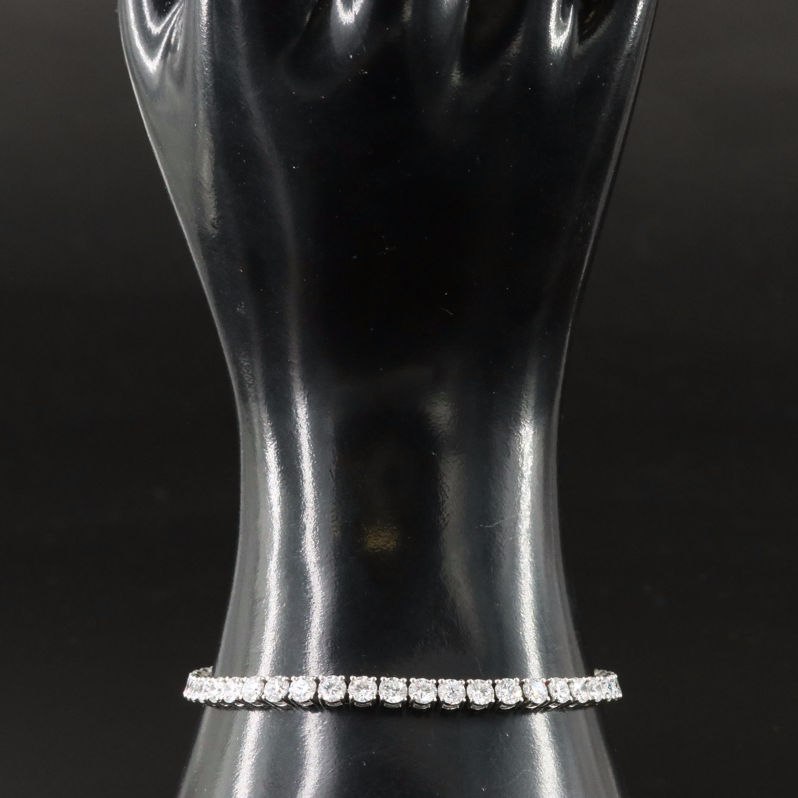 Platinum 10.20 CTW Lab Grown Diamond Line Bracelet