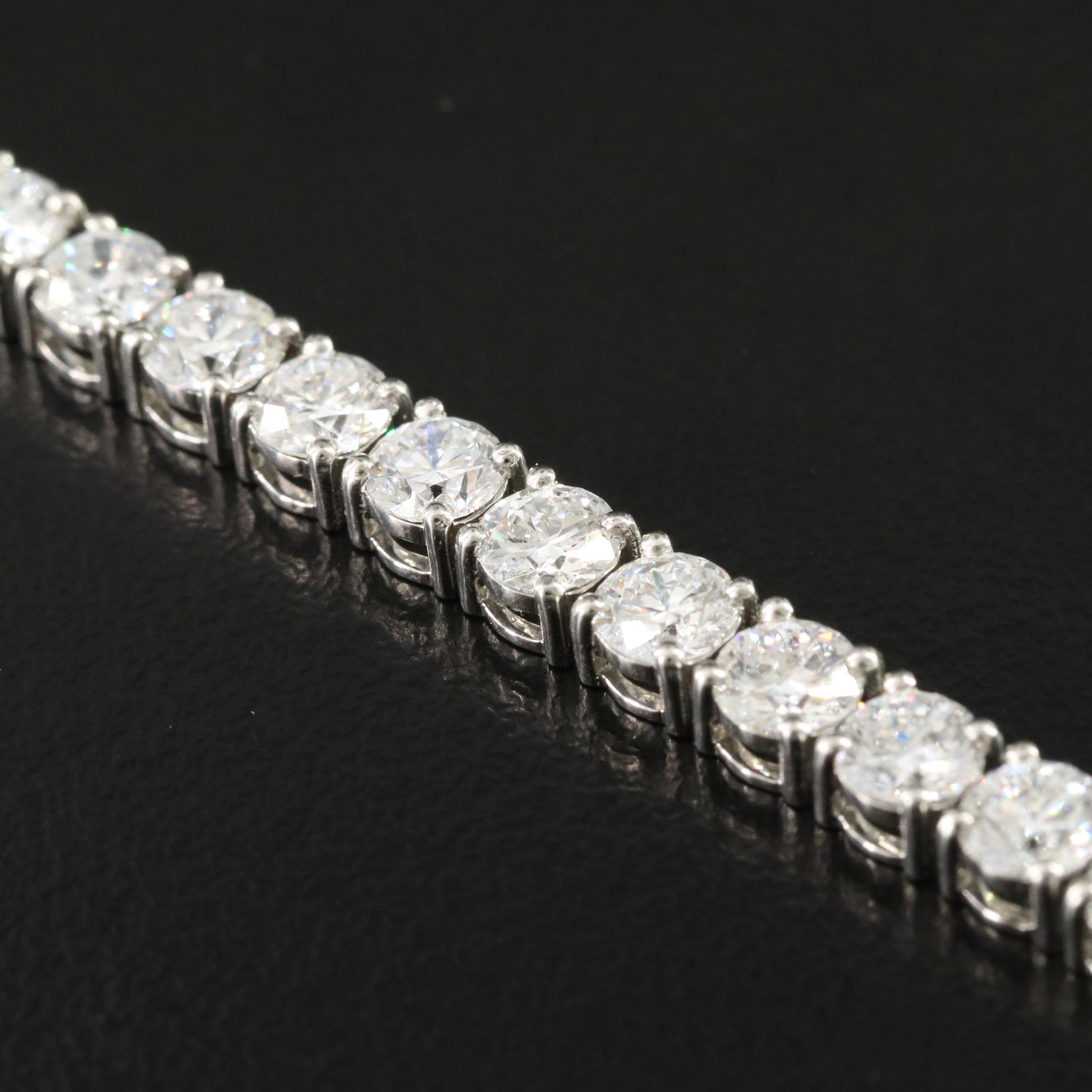 Platinum 10.20 CTW Lab Grown Diamond Line Bracelet
