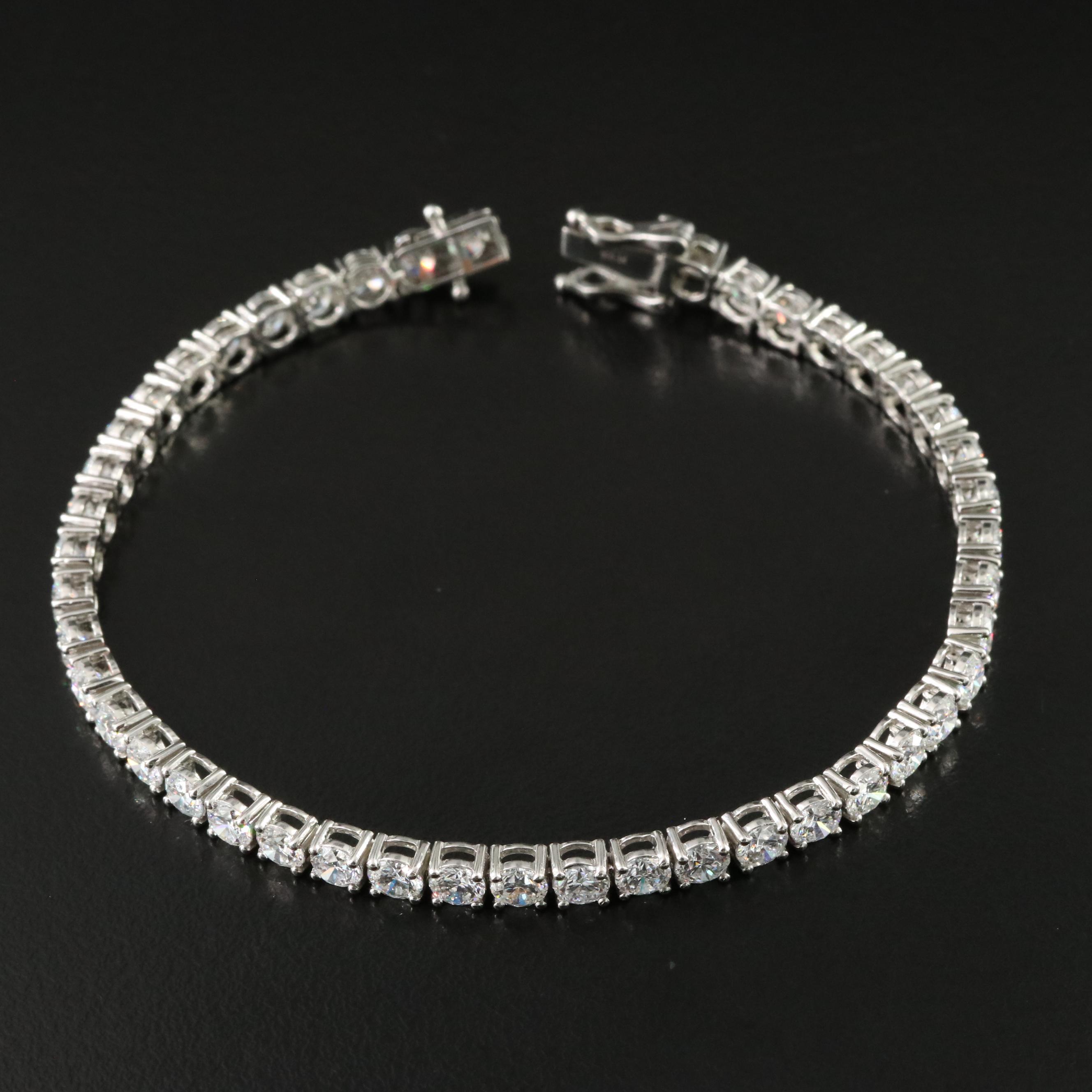 Platinum 10.20 CTW Lab Grown Diamond Line Bracelet