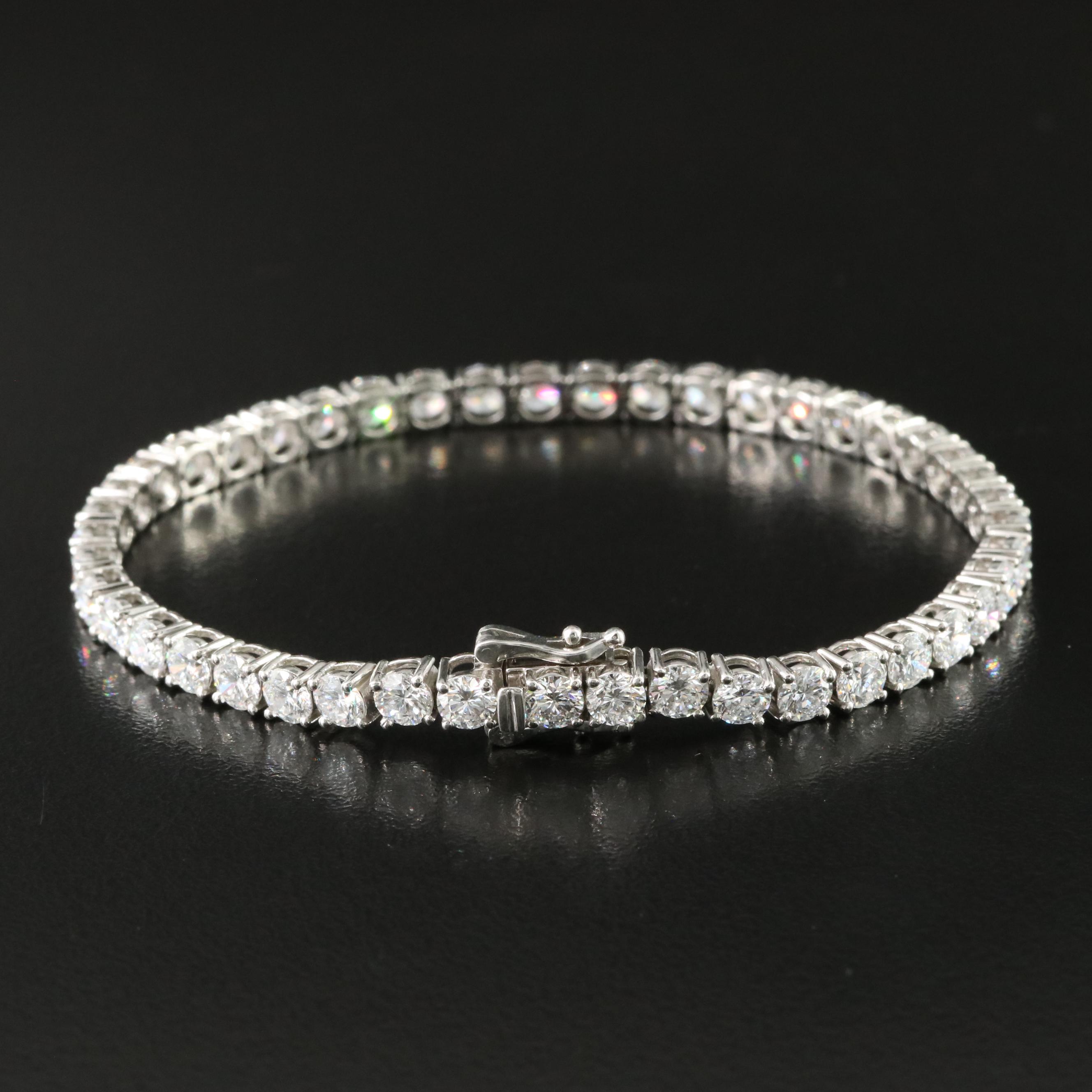 Platinum 10.20 CTW Lab Grown Diamond Line Bracelet