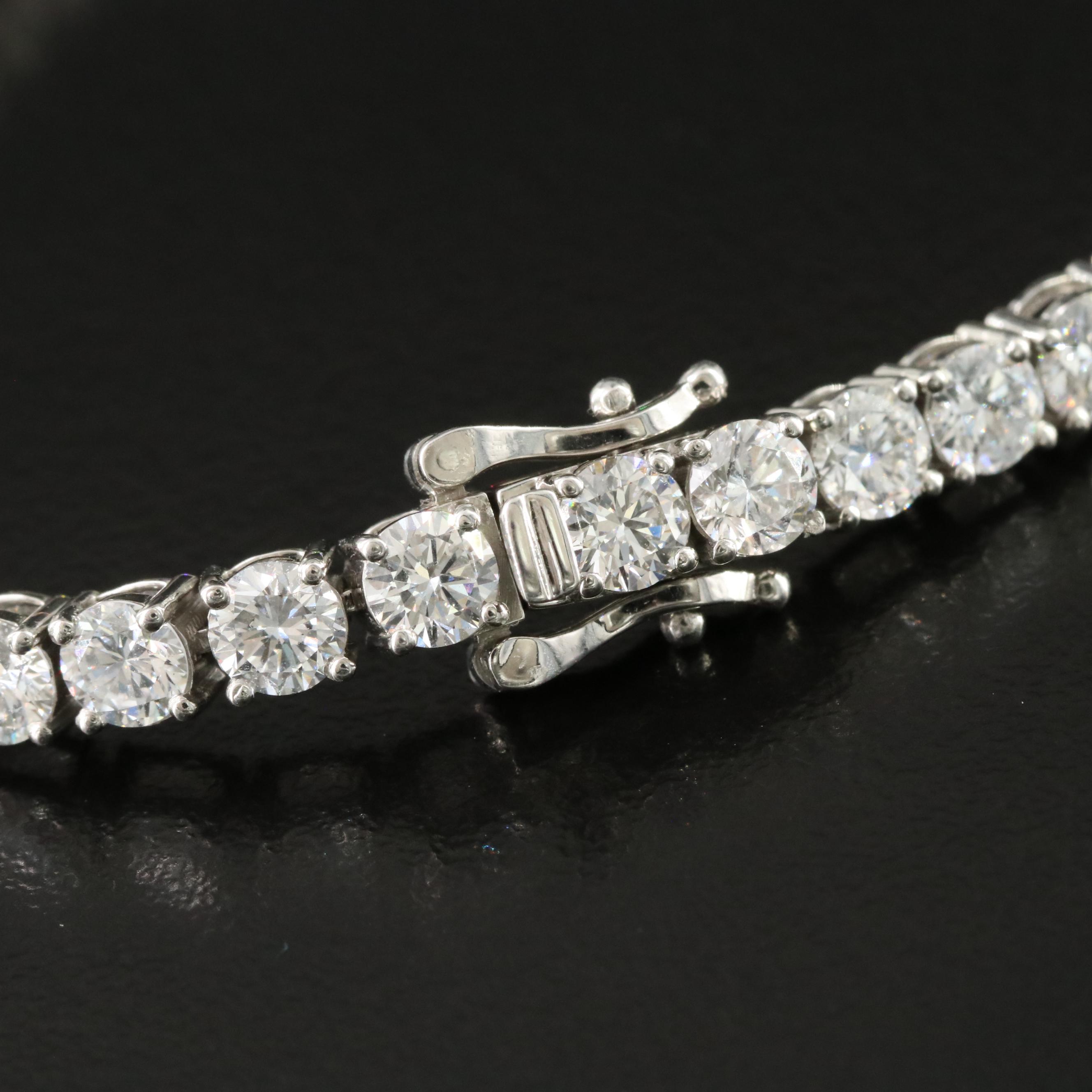 Platinum 10.20 CTW Lab Grown Diamond Line Bracelet