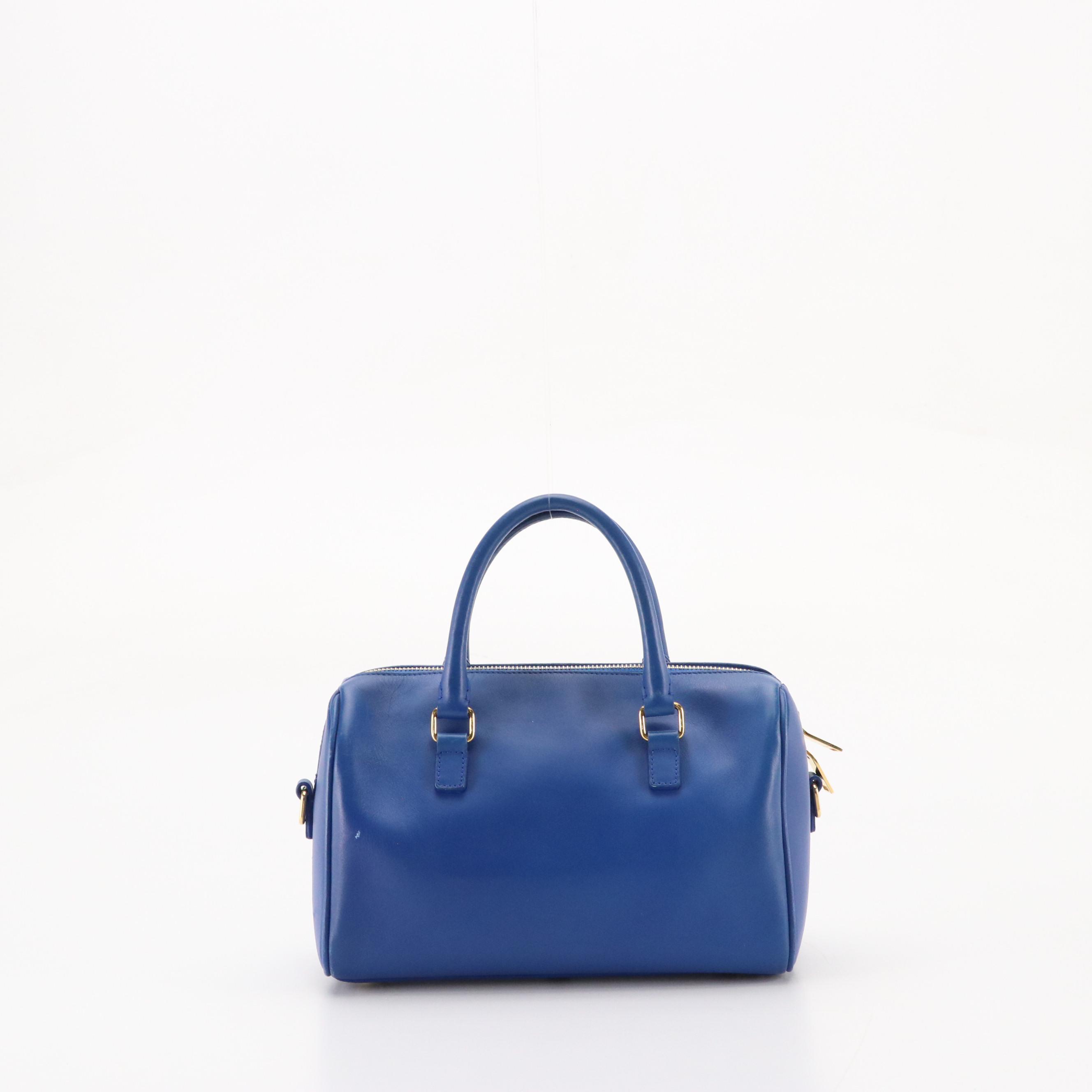 Saint Laurent Two-Way Baby Duffel Bag in Cobalt Blue Calfskin Leather