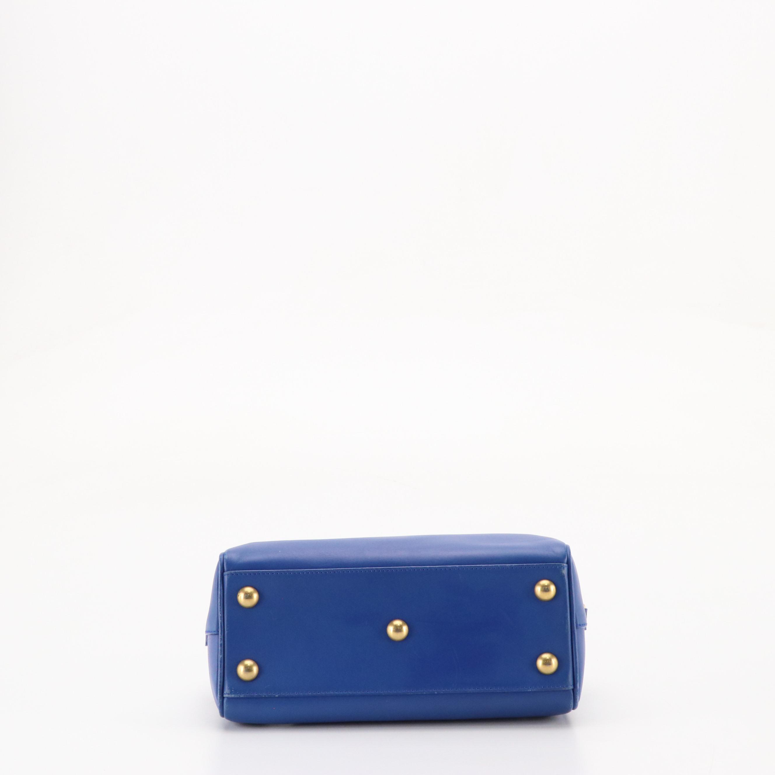 Saint Laurent Two-Way Baby Duffel Bag in Cobalt Blue Calfskin Leather