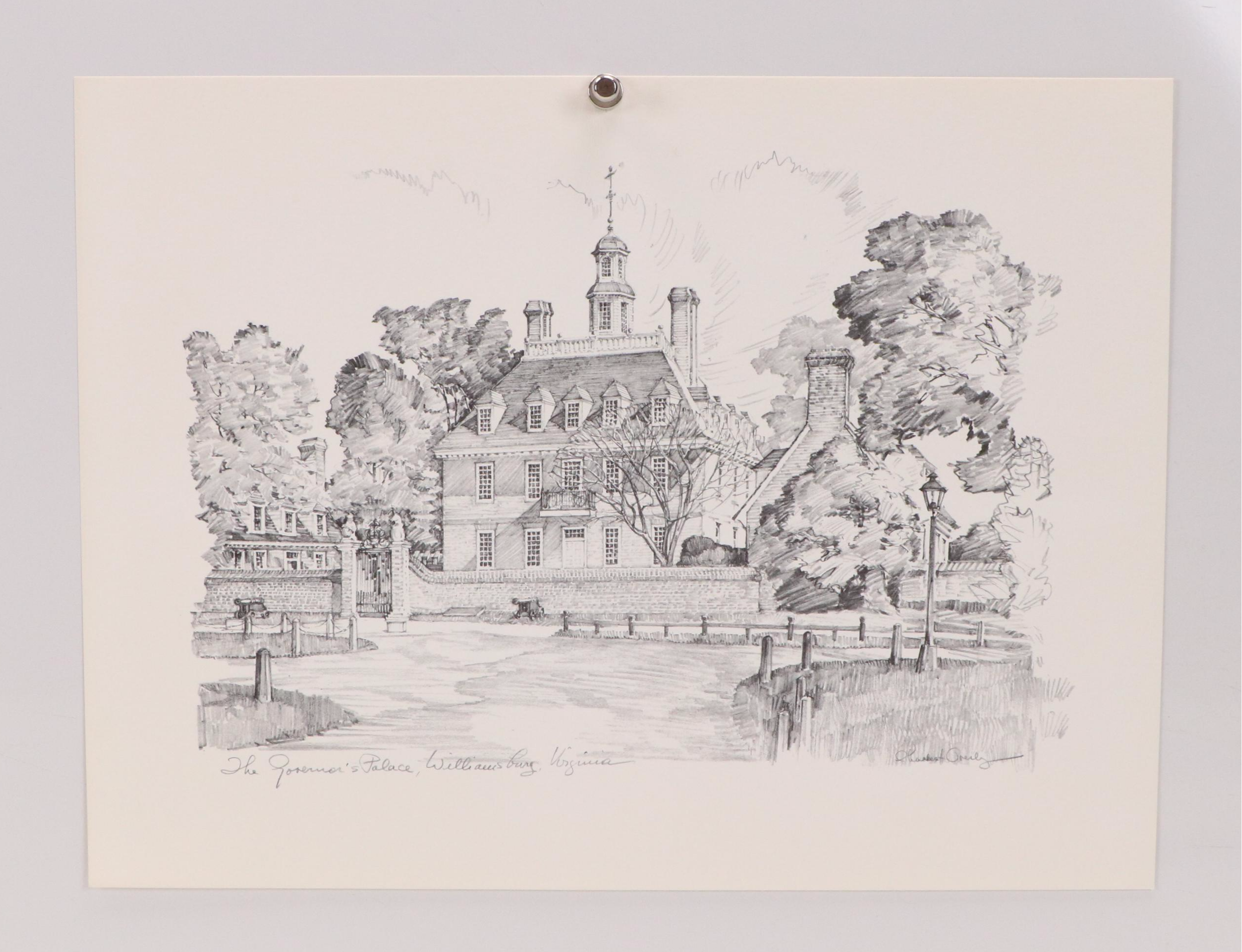 Portfolio After Charles H. Overly "Four Sketches of Colonial Williamsburg"