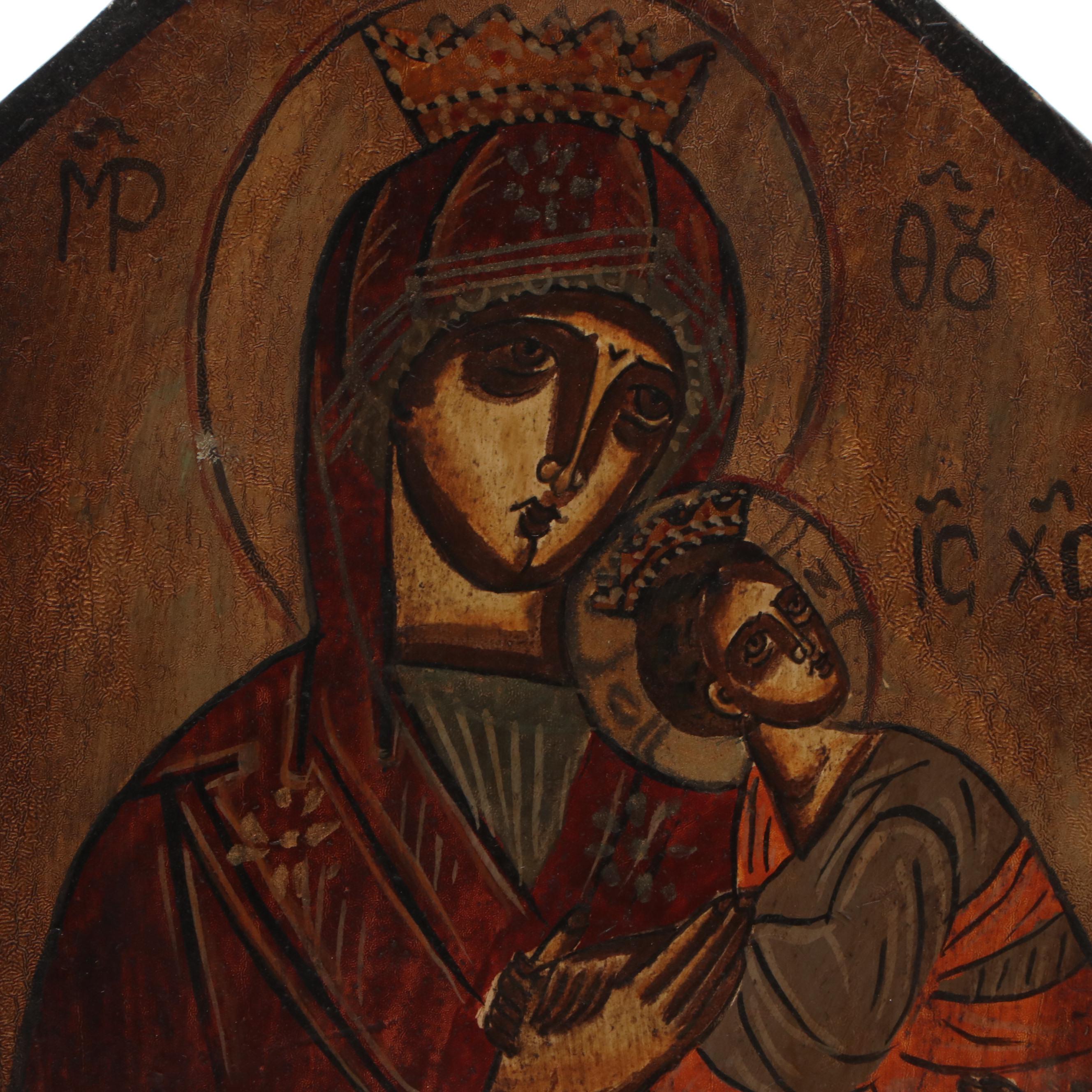 Wood Triptychs of the Madonna and Christ