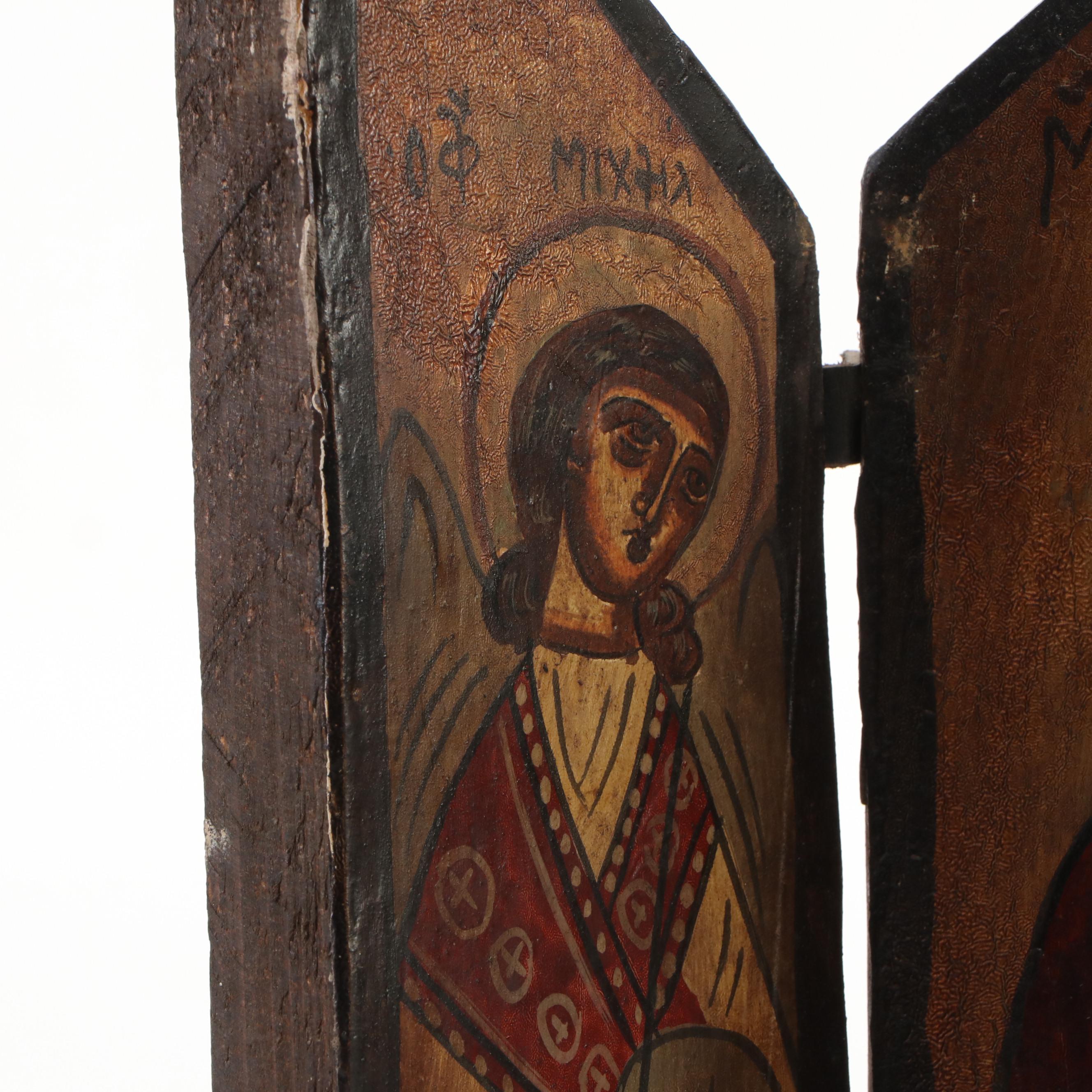 Wood Triptychs of the Madonna and Christ