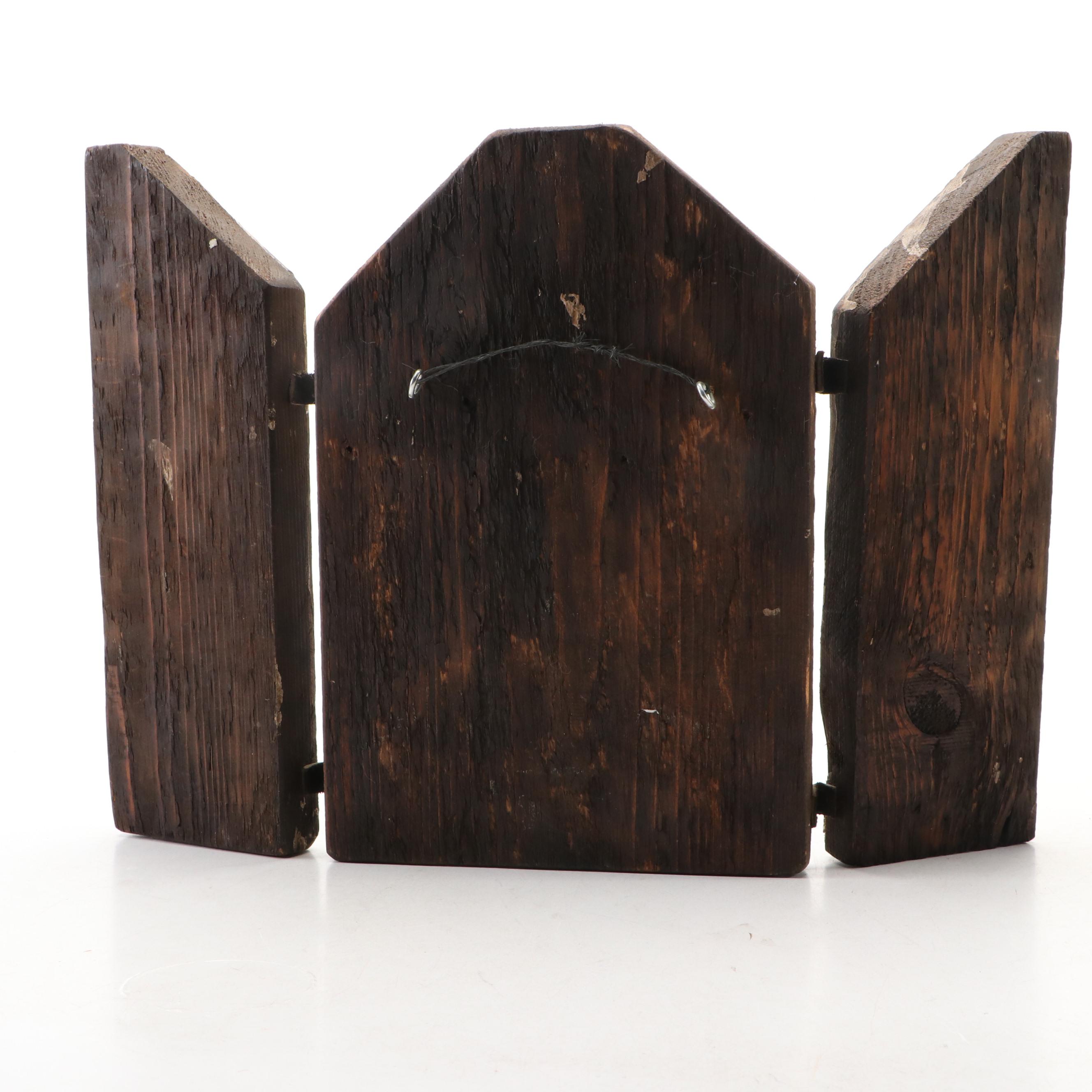 Wood Triptychs of the Madonna and Christ