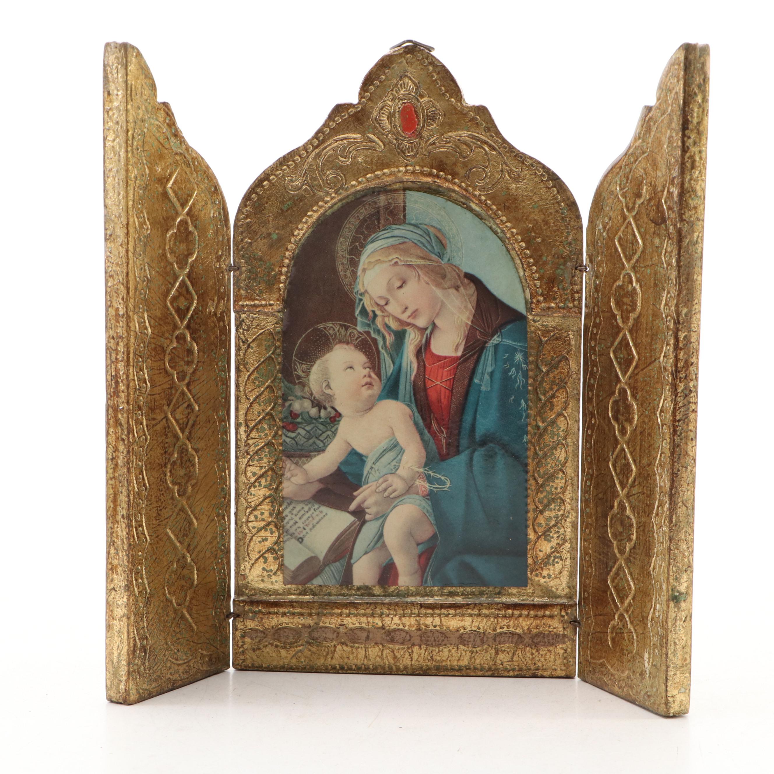 Wood Triptychs of the Madonna and Christ