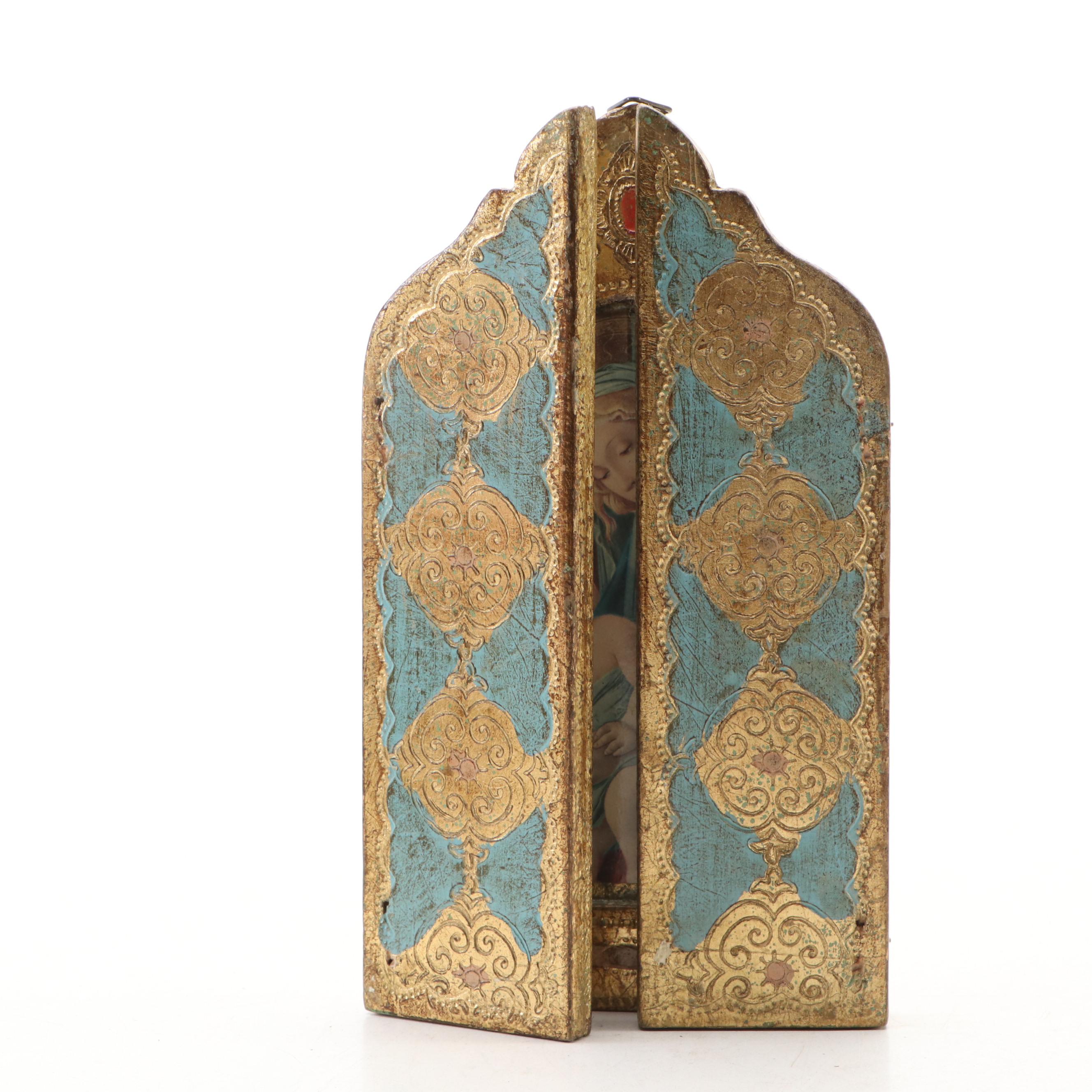 Wood Triptychs of the Madonna and Christ