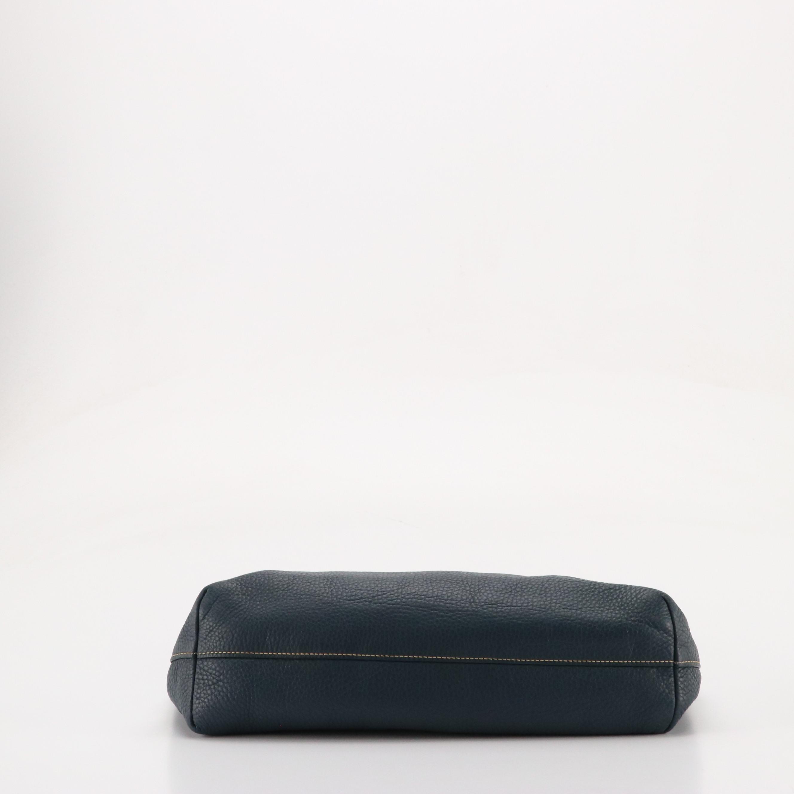 Prada Large Two-Way Tote in Navy Blue Vitello Daino Leather