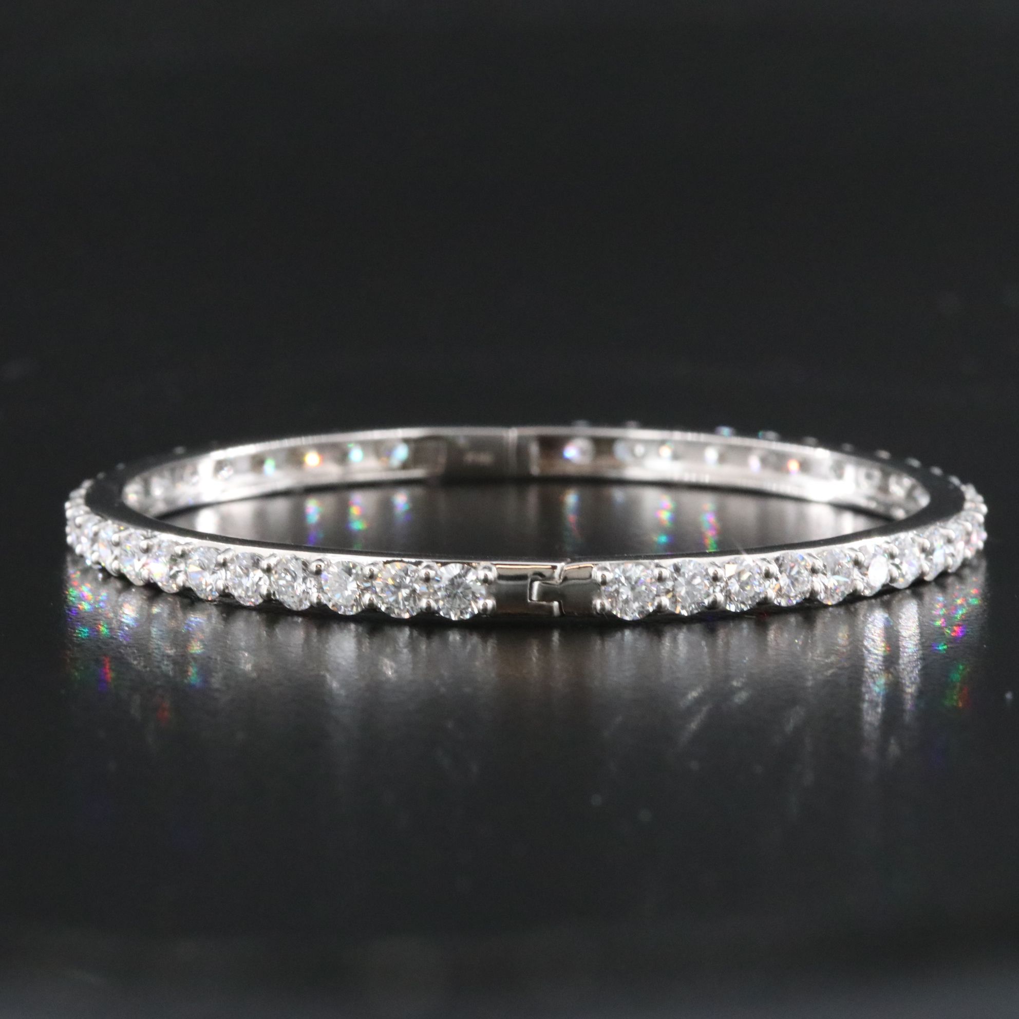 Platinum 9.17 CTW Lab Grown Diamond Bangle