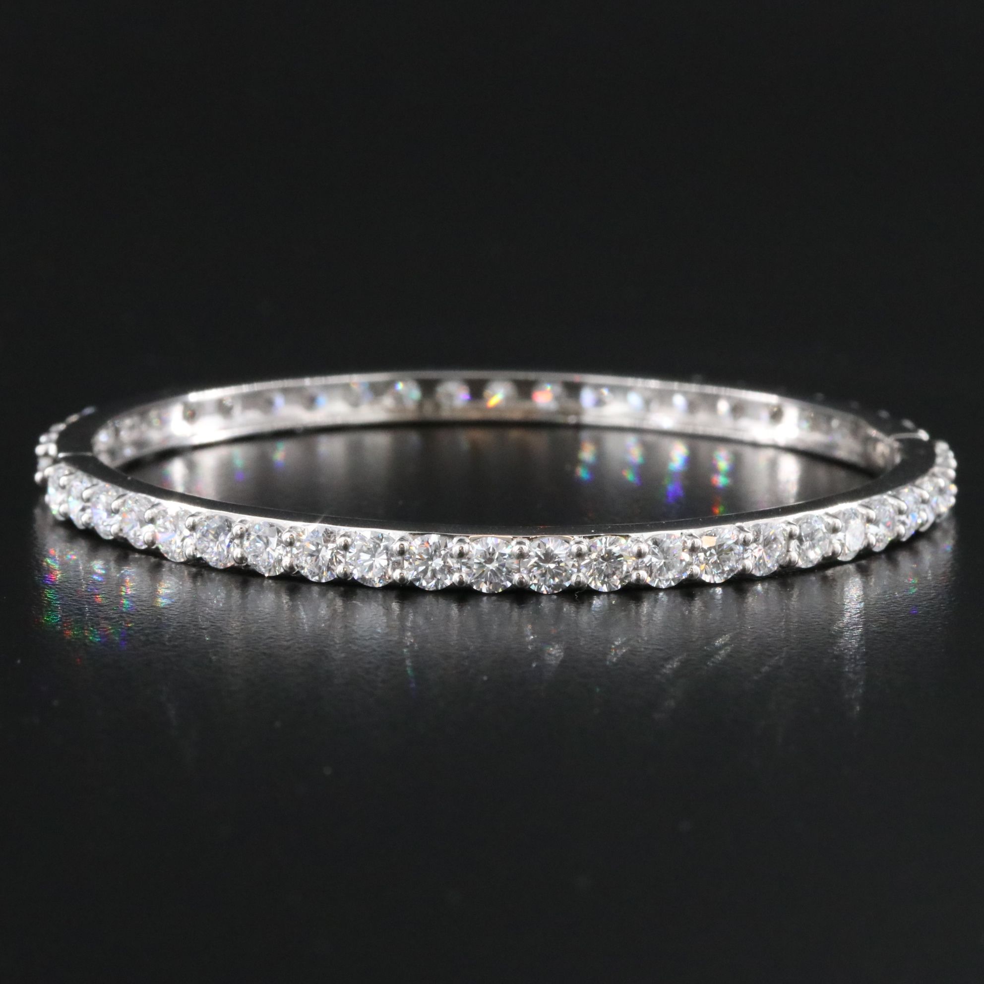 Platinum 9.17 CTW Lab Grown Diamond Bangle