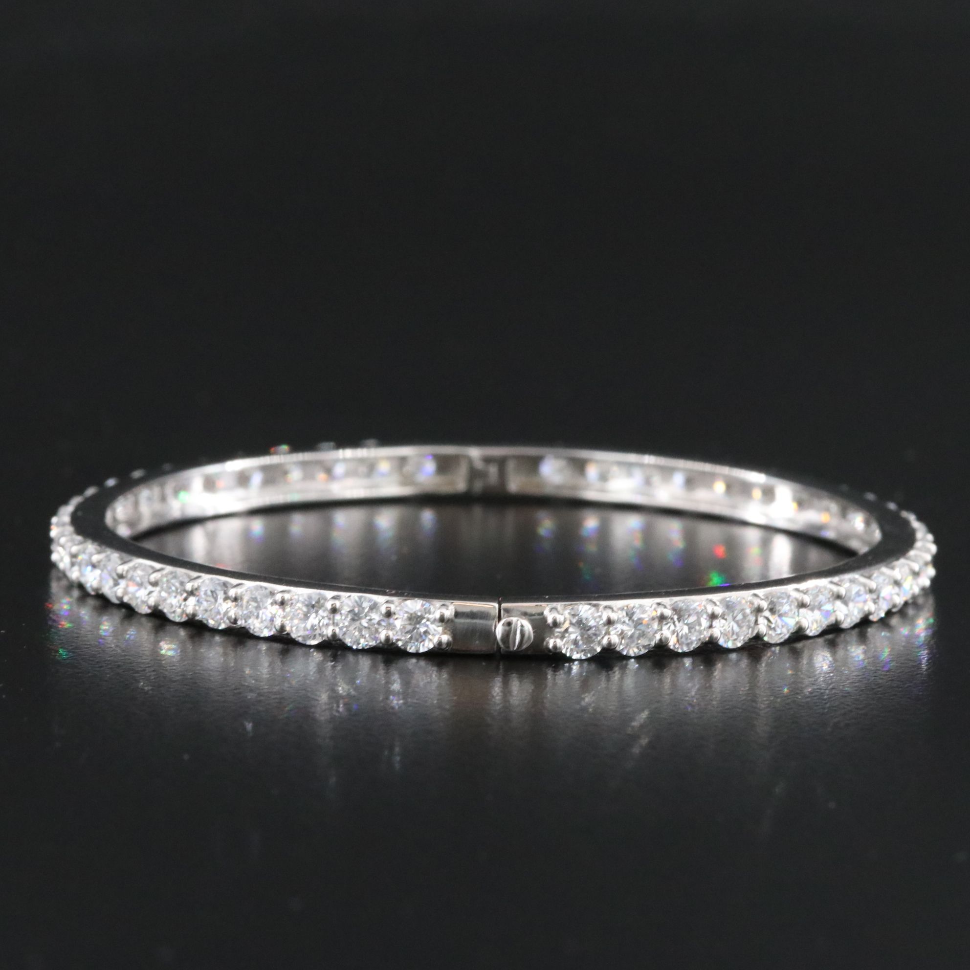 Platinum 9.17 CTW Lab Grown Diamond Bangle